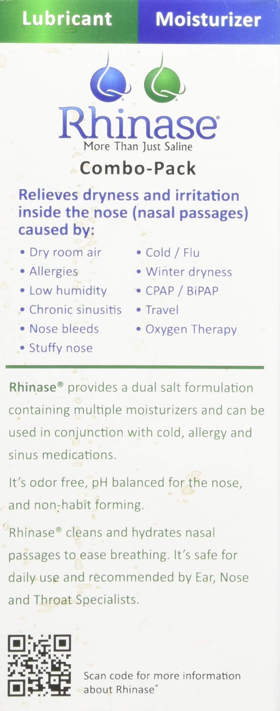 Rhinase (Nasal Gel 1 oz and Saline Nasal Spray 1 oz) Combo Pack for Dry