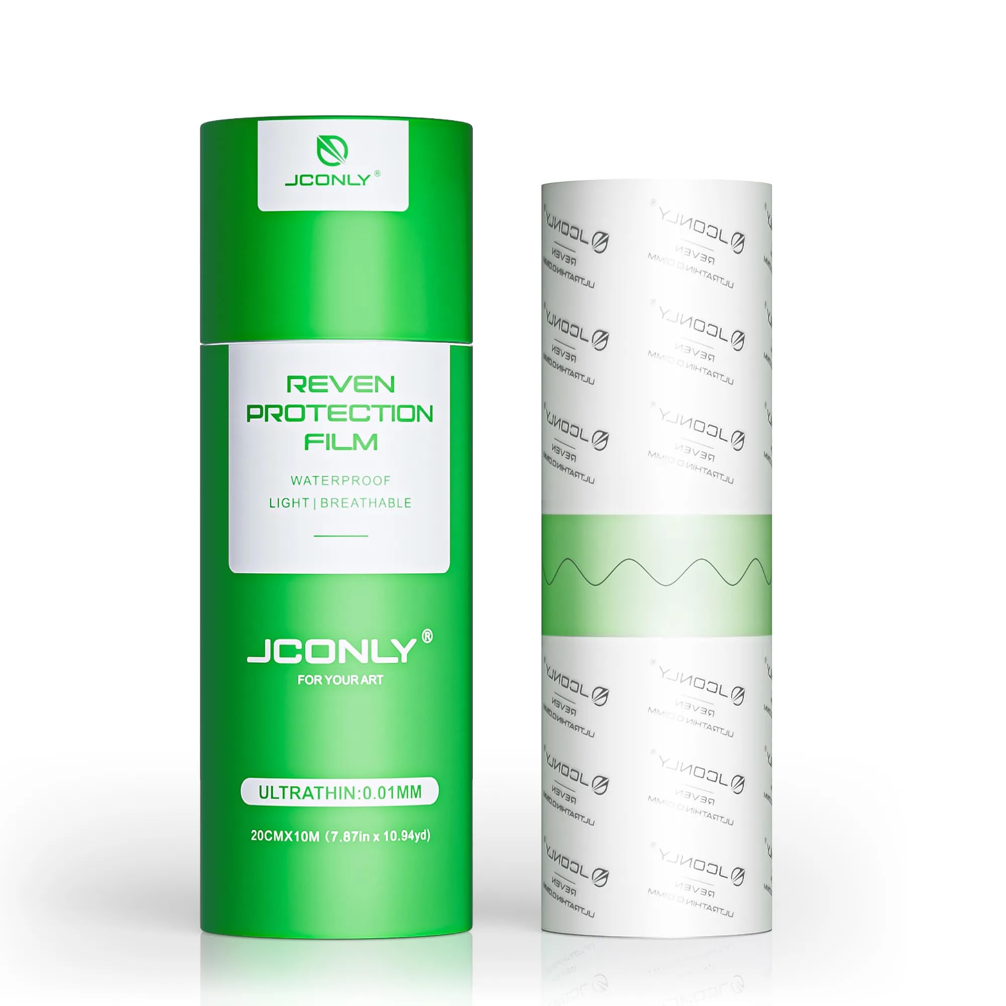 Photo 1 of Jconly Reven 8in x 11yd Tattoo Aftercare Bandage Roll - Second Skin Tattoo Cover Up Patch 0.01MM Waterproof Film for Tattoos, 72hr Adhesion & Breathable Healing Patch, Reduces Scabbing