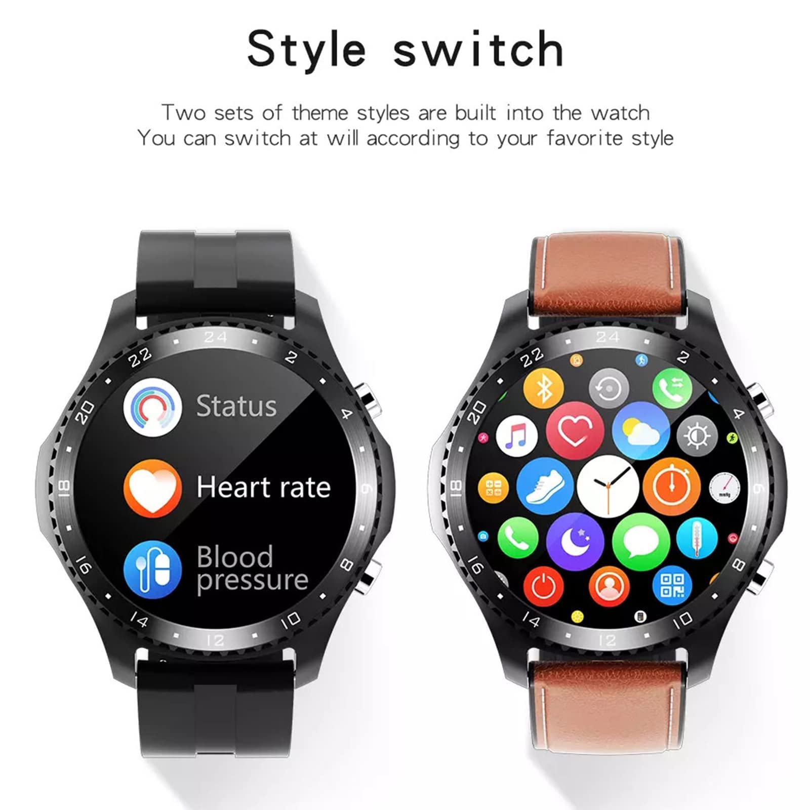 Inteligentny zegarek dla mężczyzn Kobiety Smartwatch dla telefonów z systemem Android iOS z ekranem 1,28 cala Sport GPS Połączenie Bluetooth Krokomierz Kalorie IP67 Wodoodporny monitor aktywności
