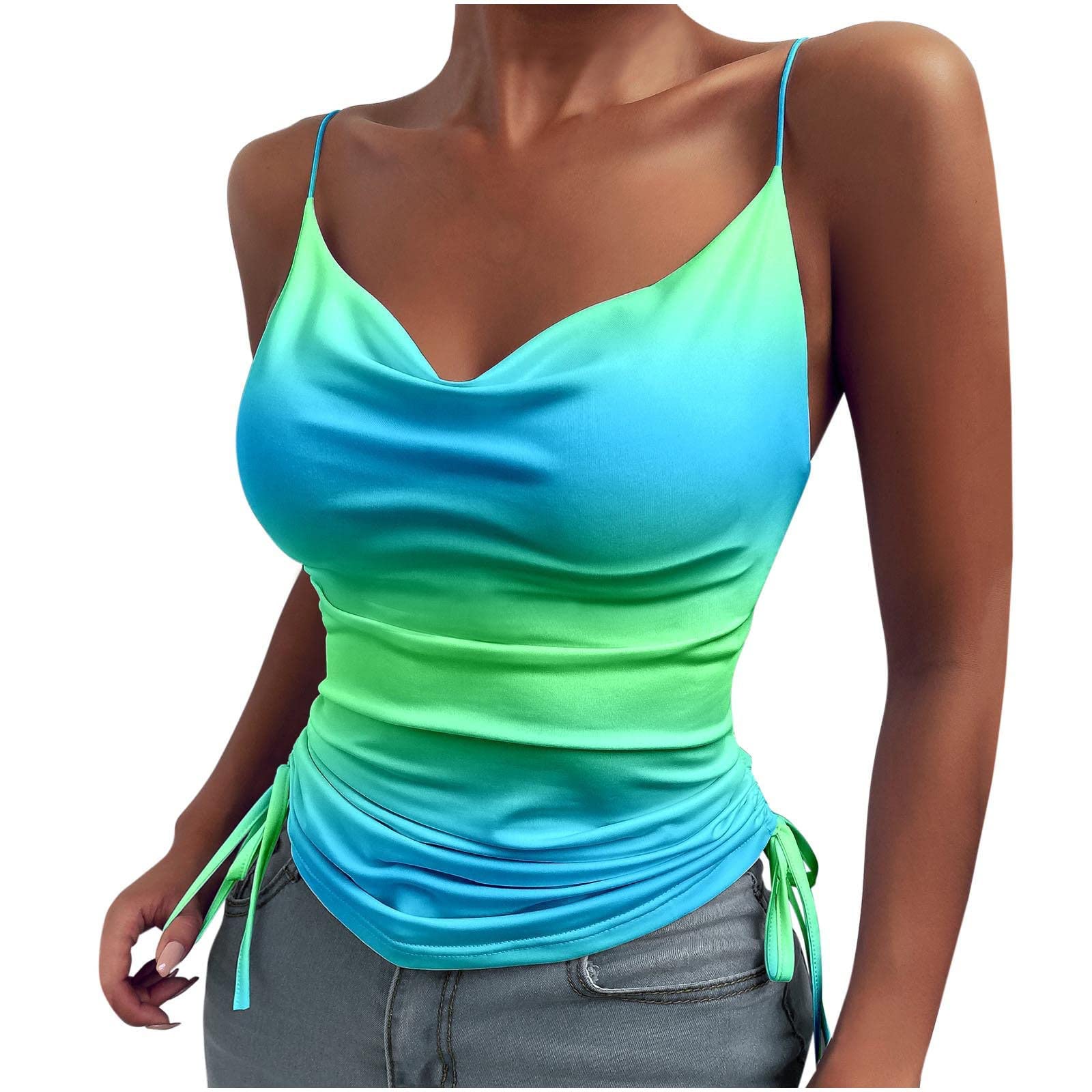Tank Top For Women V Neck Spaghetti Strap Cami Loose Desertcart