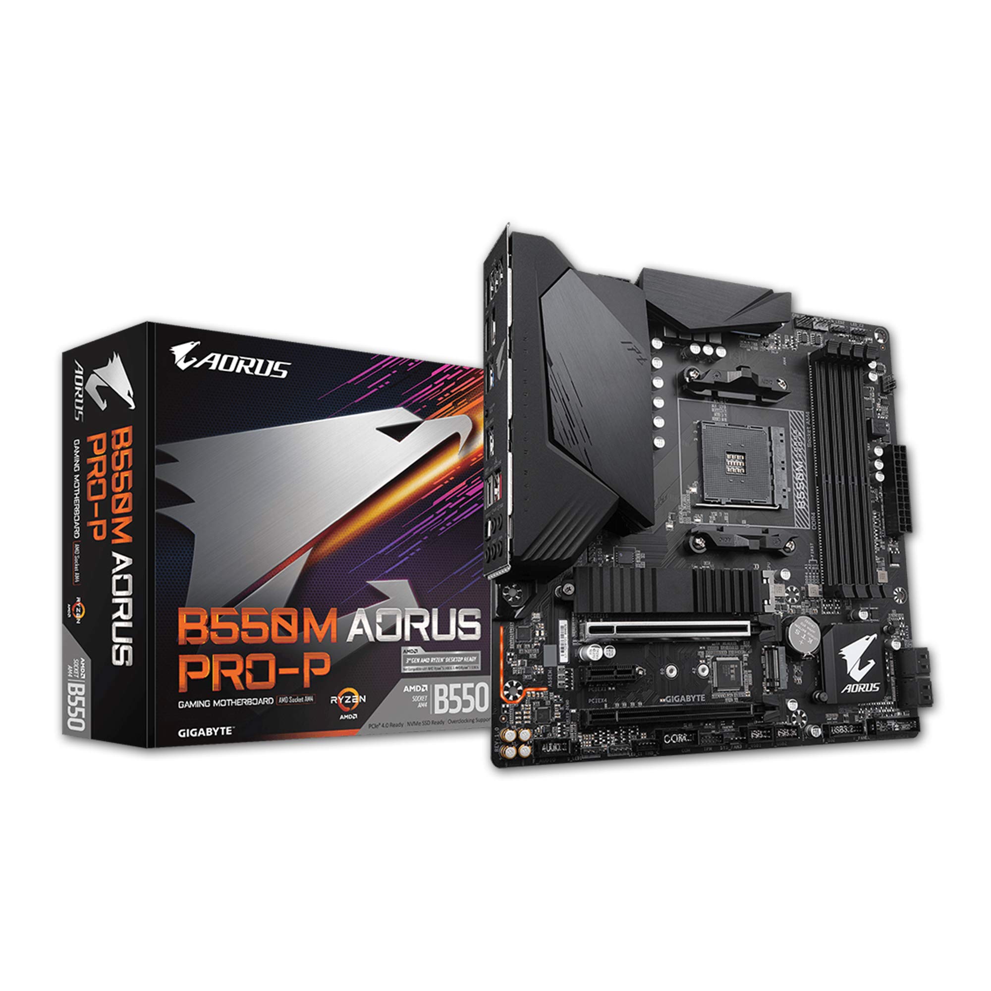 GigabyteB550M AORUS PRO-P Micro ATX Motherboard for AMD AM4 CPUs