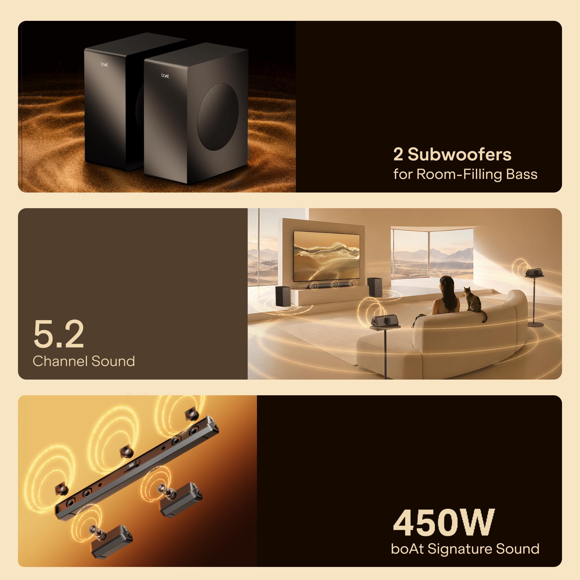 boAt Aavante Bar Prime B450 Soundbar - Powerful Bass & Bluetooth -2