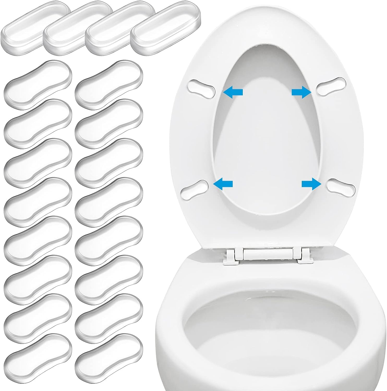 Toilet Seat Bumper Sticker Replacement Kit Bidet Bumpers with Strong Adhesive Toilet Lid Bumpers Rubber Bumpers Pads for Families, Hotels, School Toilet 5 Pieces (5 Pcs) (B0DDDD2Y6P) Amazon Price History, Amazon Price Tracker