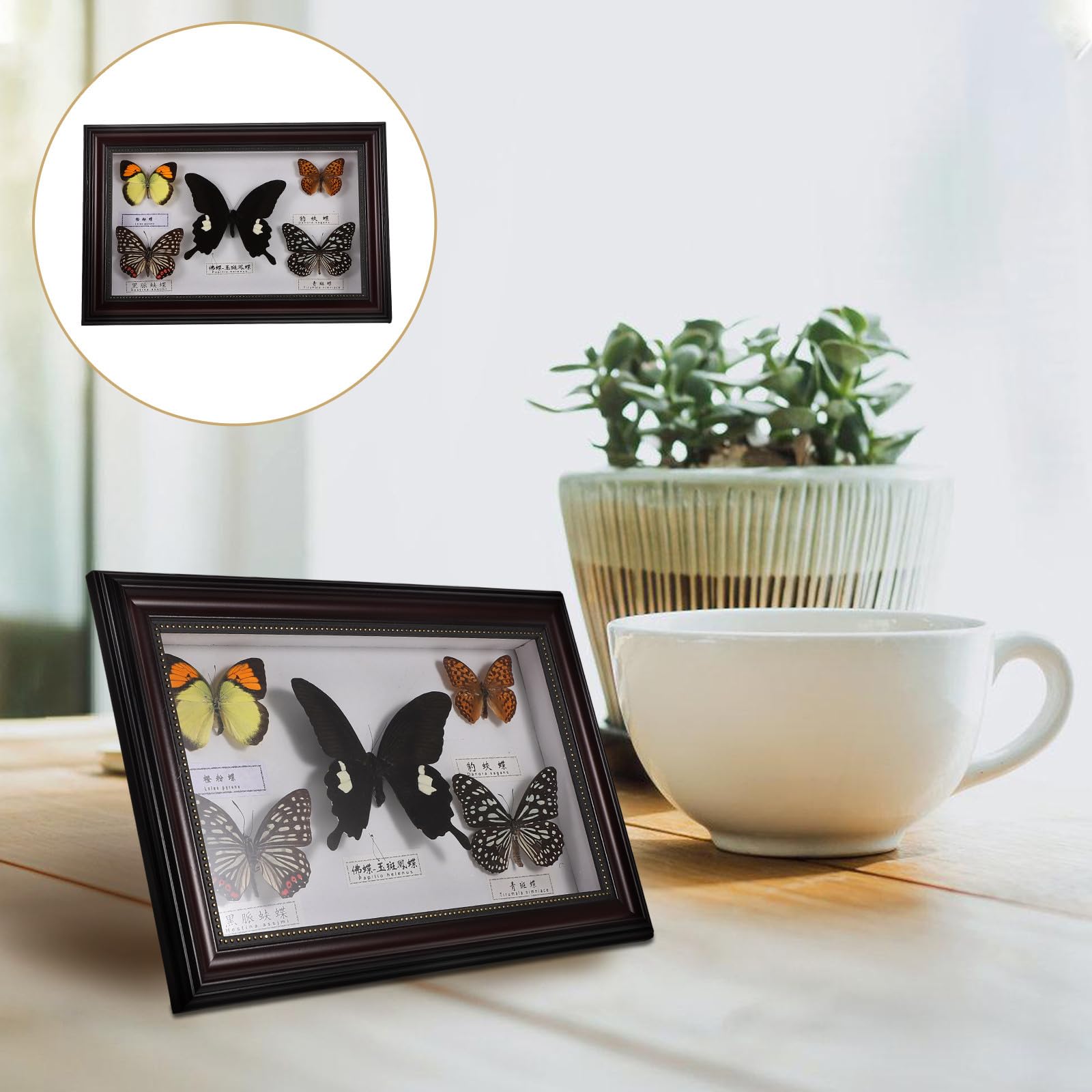 Marco de Fotos Decorativo de Madera Mariposas para Decoración de Pared Hogar, Diseño Práctico y Versátil Estilo Retro y Elegante
