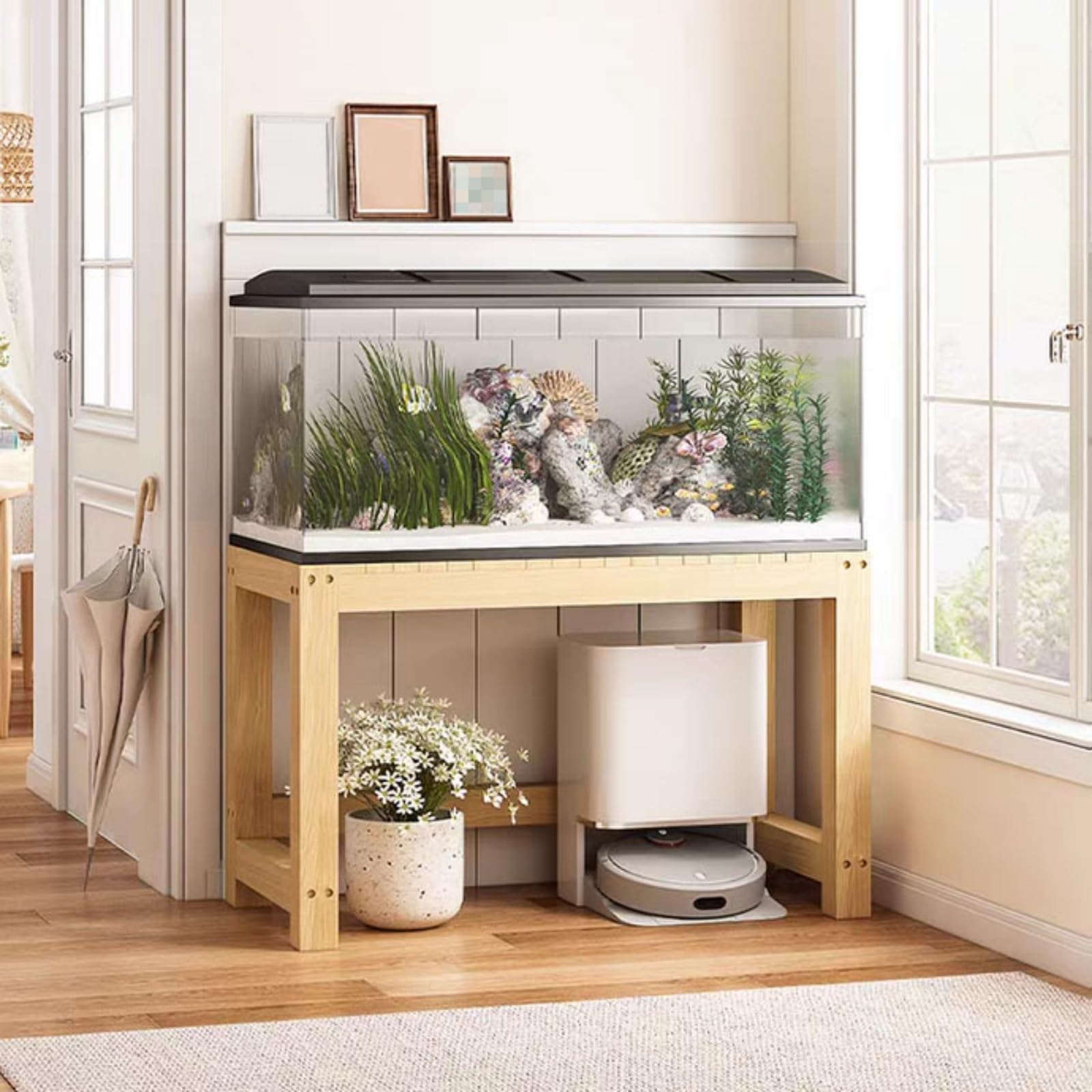 Robuster Metallständer für Aquarien, starke Tragfähigkeit für Aquarien, langlebige Aufbewahrungshalterung für Reptilien und Terrarien, stabiles Aquarium-Regal