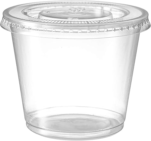 Miniatura 2 de Vasos para porciones con tapas (5.5 onzas, paquete de 200 unidades)  Vasos de plástico desechables para preparación de comidas, control de