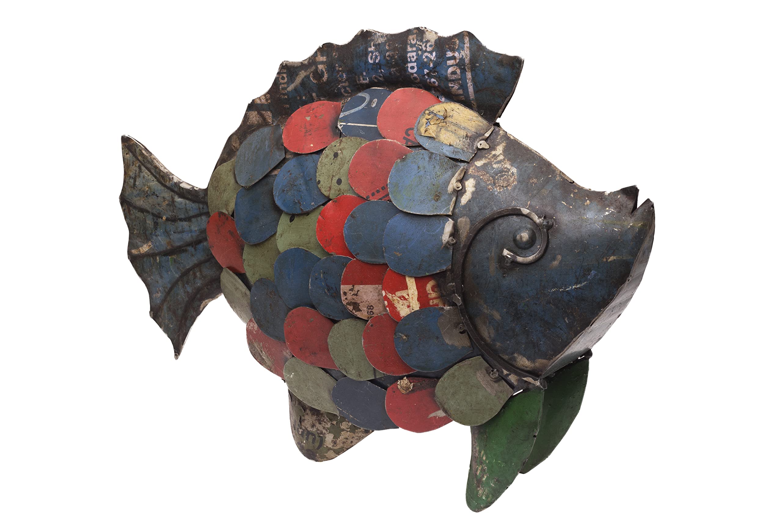 Figurine poisson en fer recyclé pour décorer votre terrasse ou grand balcon