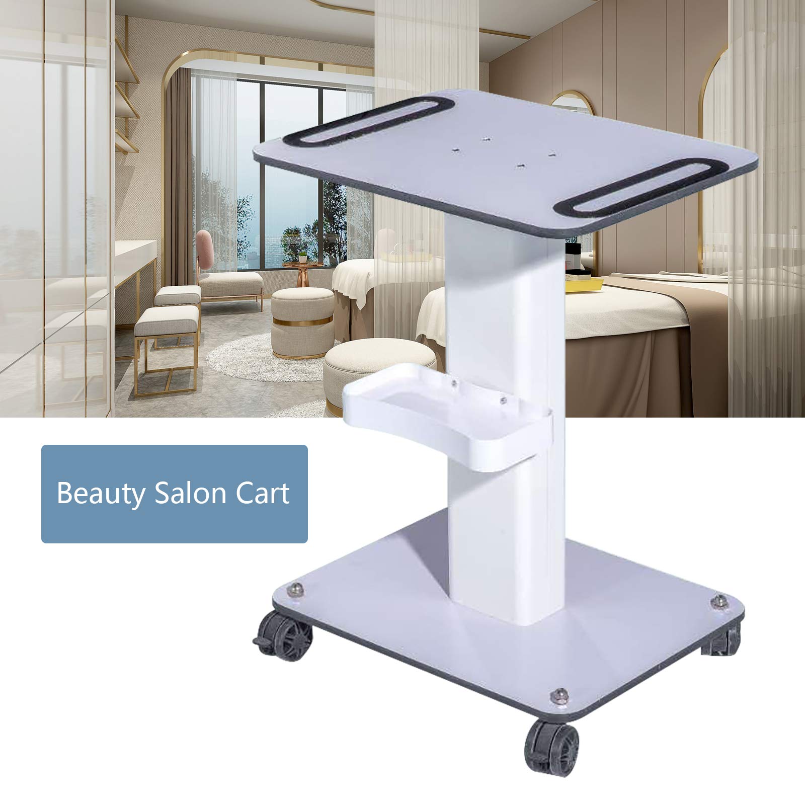 52 x 40 x 69 cm Salón Mesa Grande Trolley Stand Rolling Cart Beauty Wheel Holder Spa Carro de Cosméticos Carrito de Salón de Aparatos Mesa de Peluquería Carro de Trabajo