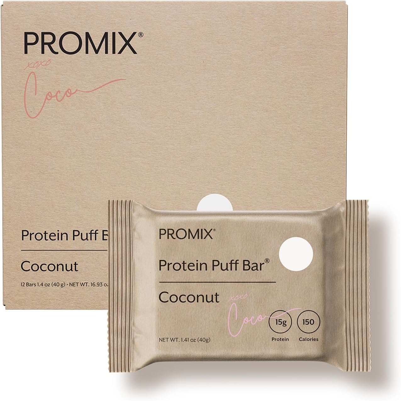 Promix Protein Puff Bars, 12Pack Coconut Marshmallow