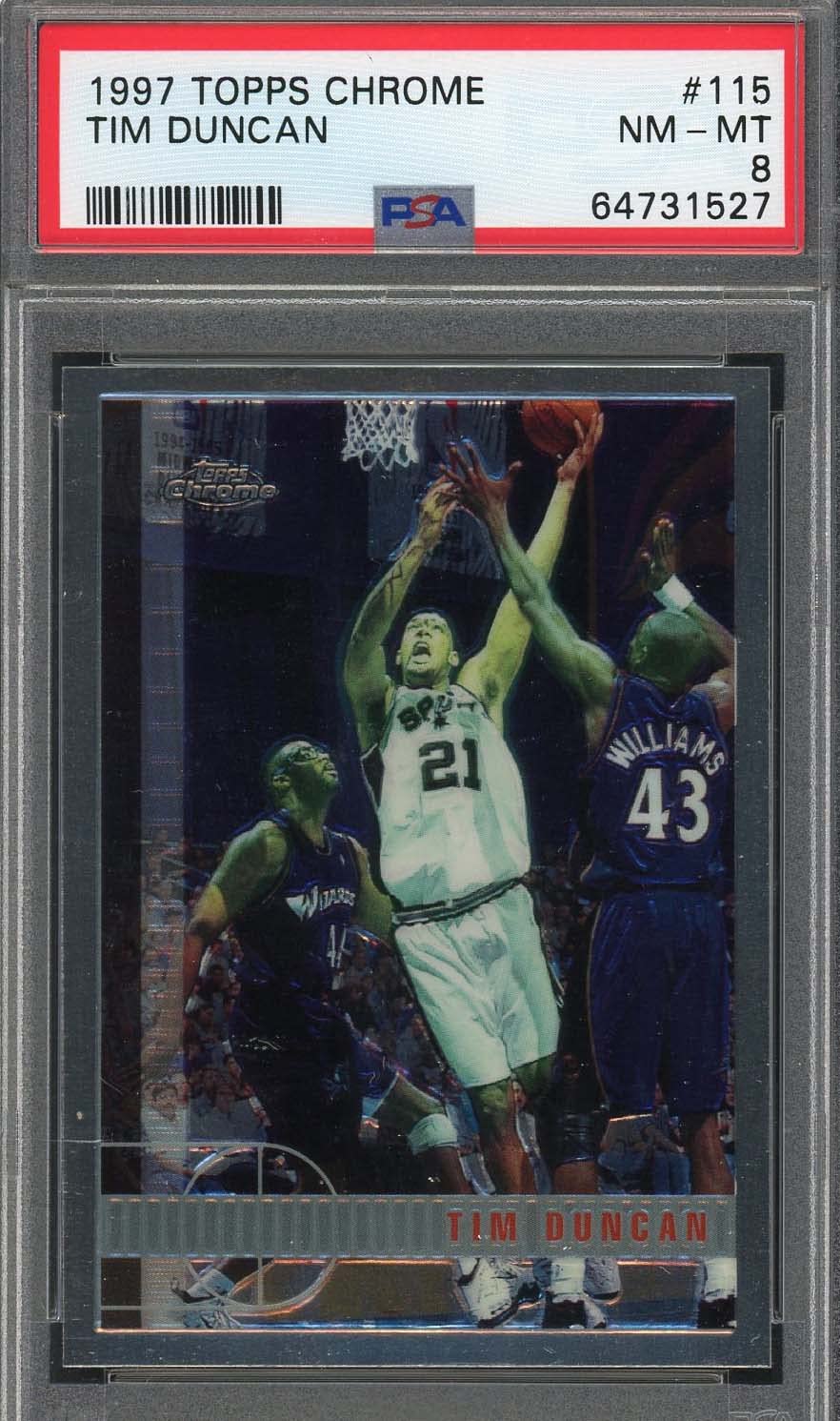 Amazon.com: Tim Duncan 1997 Topps Chrome Basketball Rookie