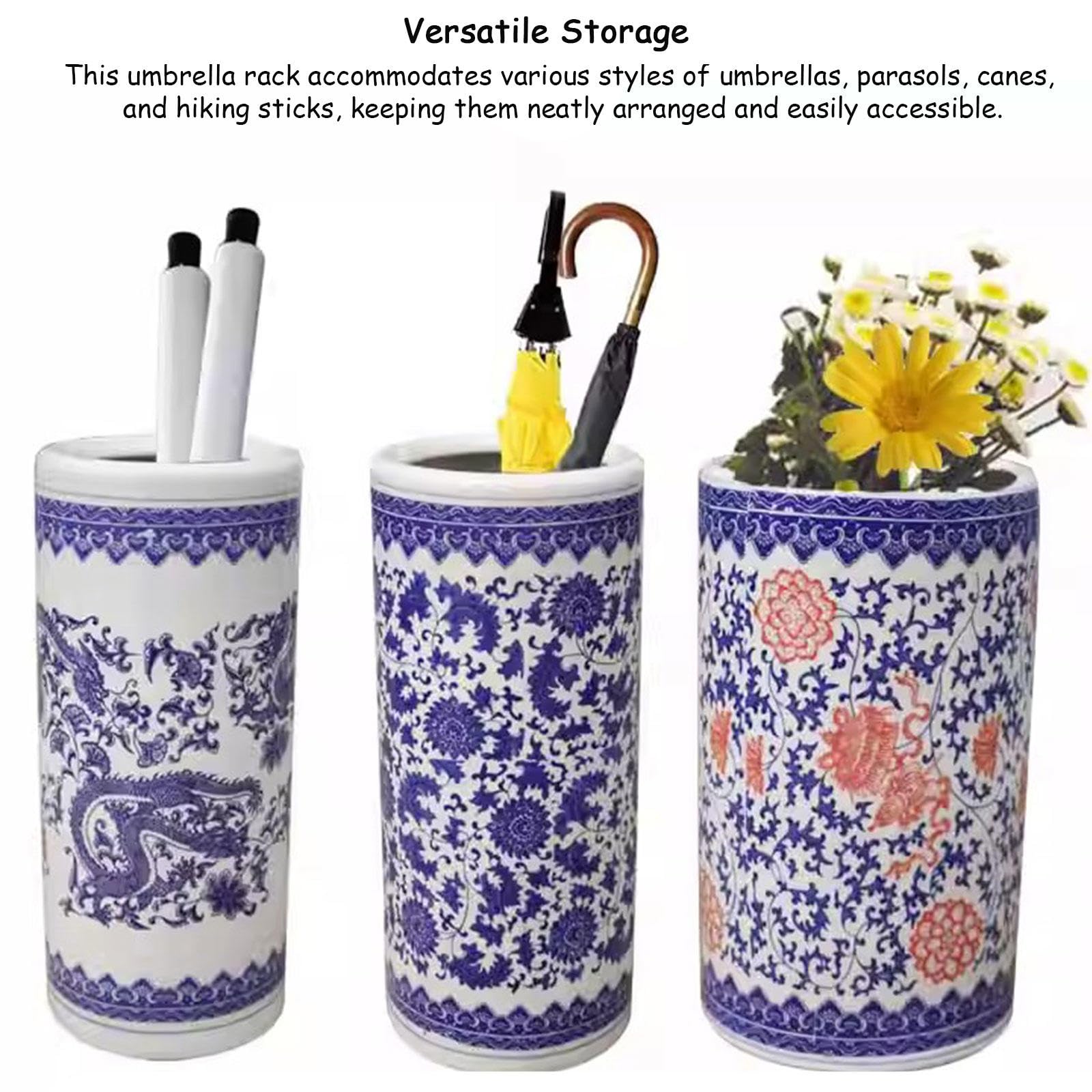 Amazon｜傘立てラック - 玄関用磁器セラミック傘立て - ヴィンテージ傘