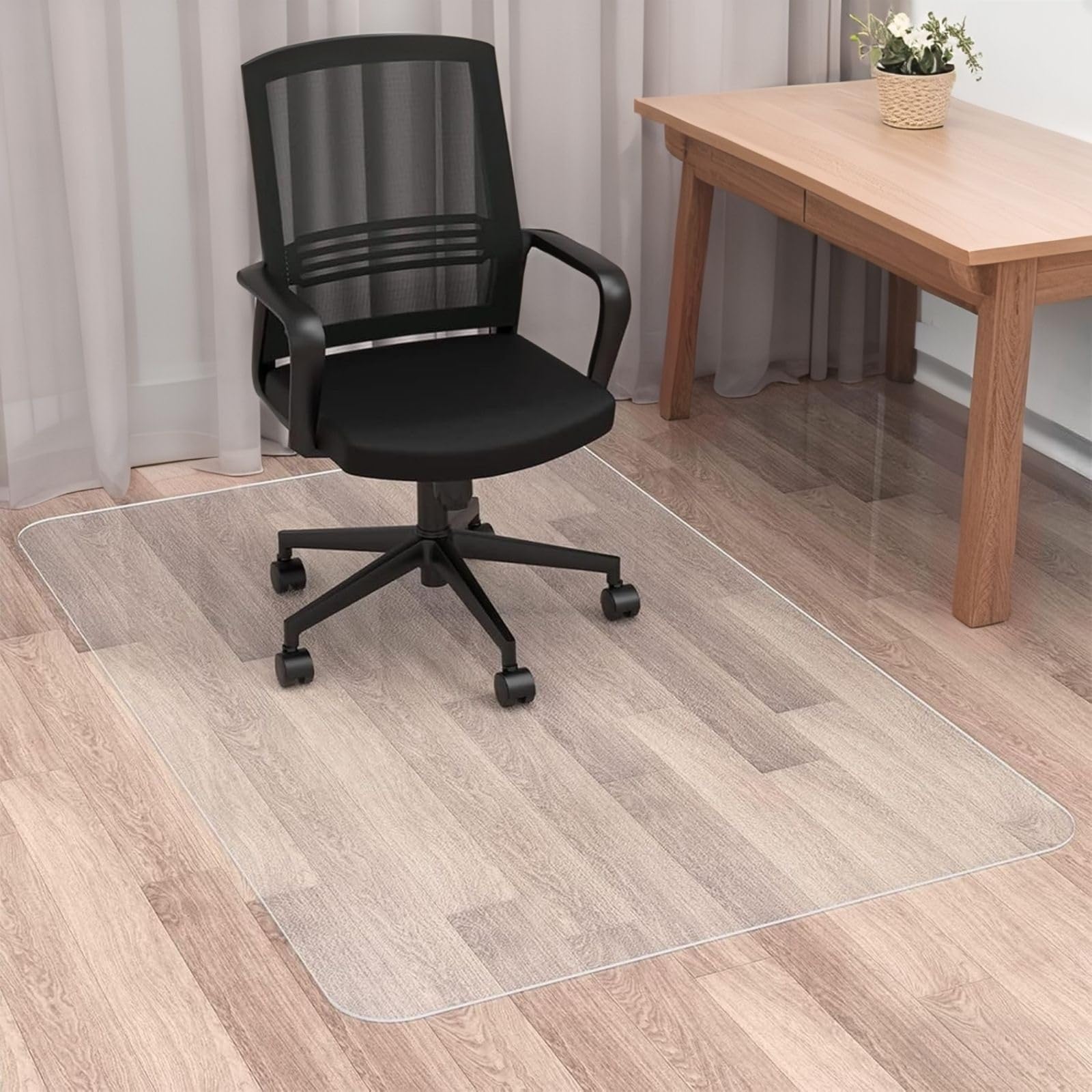 PVC Clear Desk Chair Mat Scratch-Proof Floor Guard with Smooth Glide 90cm 100cm 120cm 140cm Office Chairs for