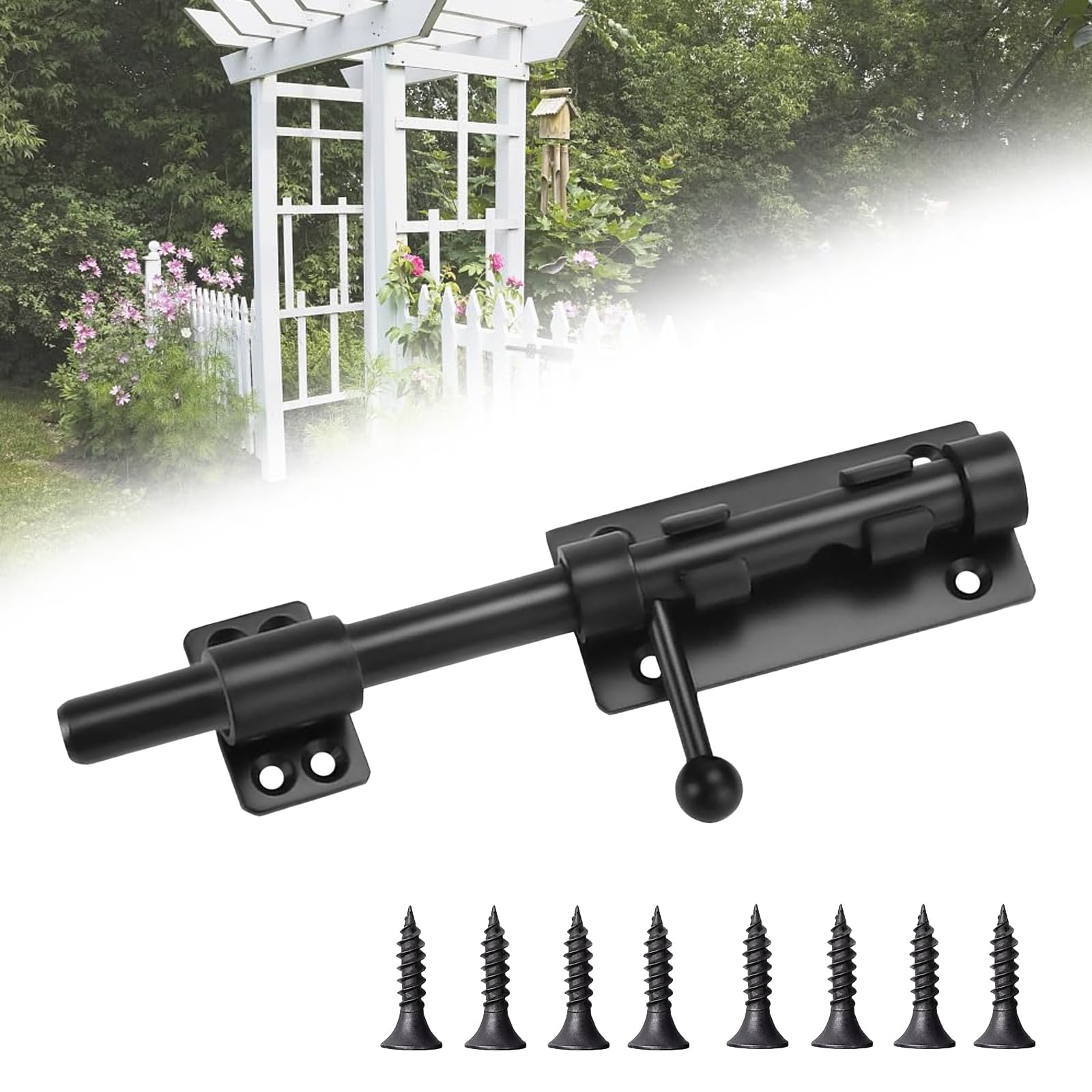 1 Pcs 8inch Gate Bolt, Heavy Duty Slide Gate Latch Bolt, Stainless Steel Material, Sturdy and Durable