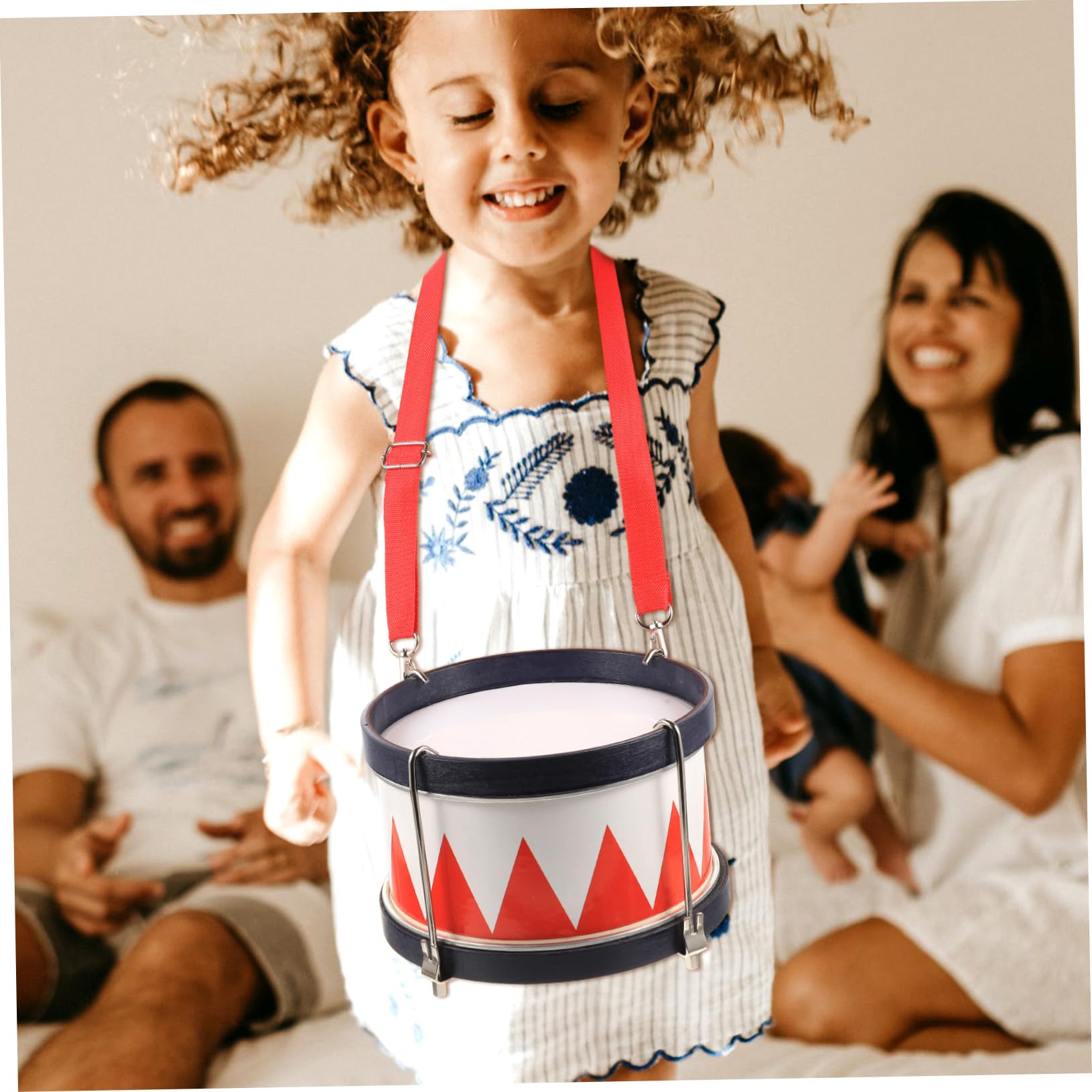 Mikinona Kit de Caja de Percusión Rojo para Niños Baquetas de Madera y Metal, Instrumento Musical para Fortalecer la Relación Familiar y Atraer la Atención Infantil Color