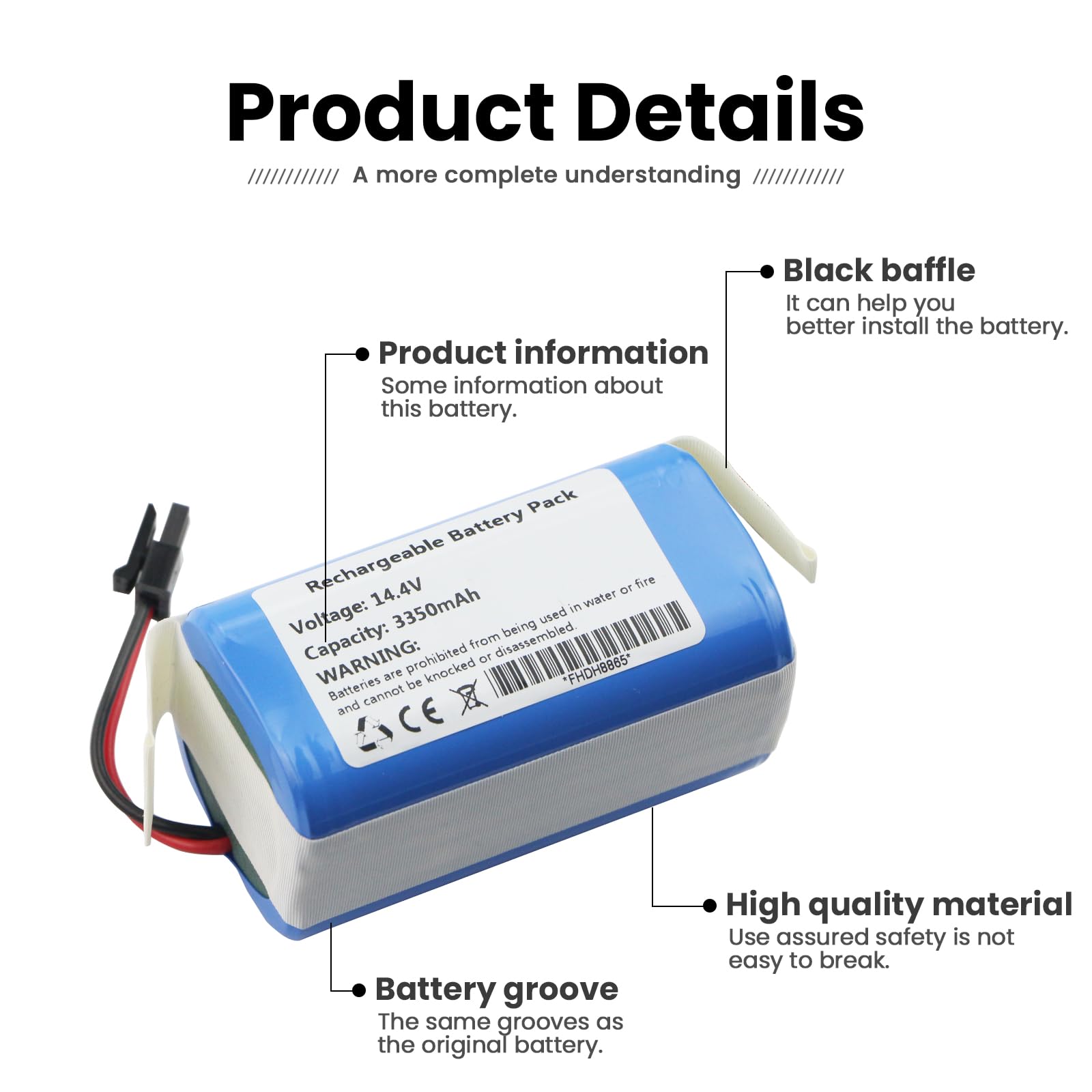 V1502FAN SET と　V1501 BATTERY SET ANTIEE 14.4V 48.24Wh 3350mAh Replacement Battery for Eufy