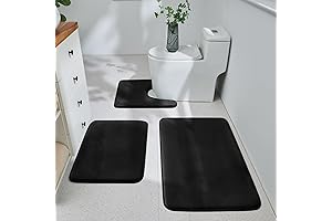 Plush Black Bathroom Rug Set of 3: Luxurious Comfort and Safety