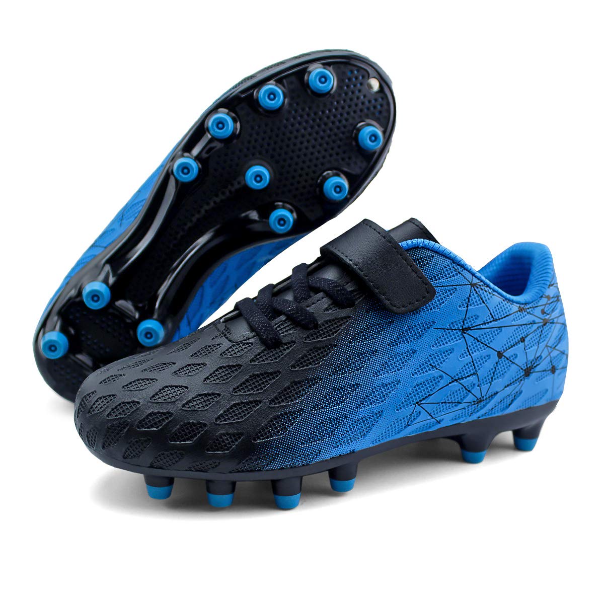 JABASIC Kids Firm Ground Botas de Fútbol Niños Niñas Deportivo Zapato de Fútbol