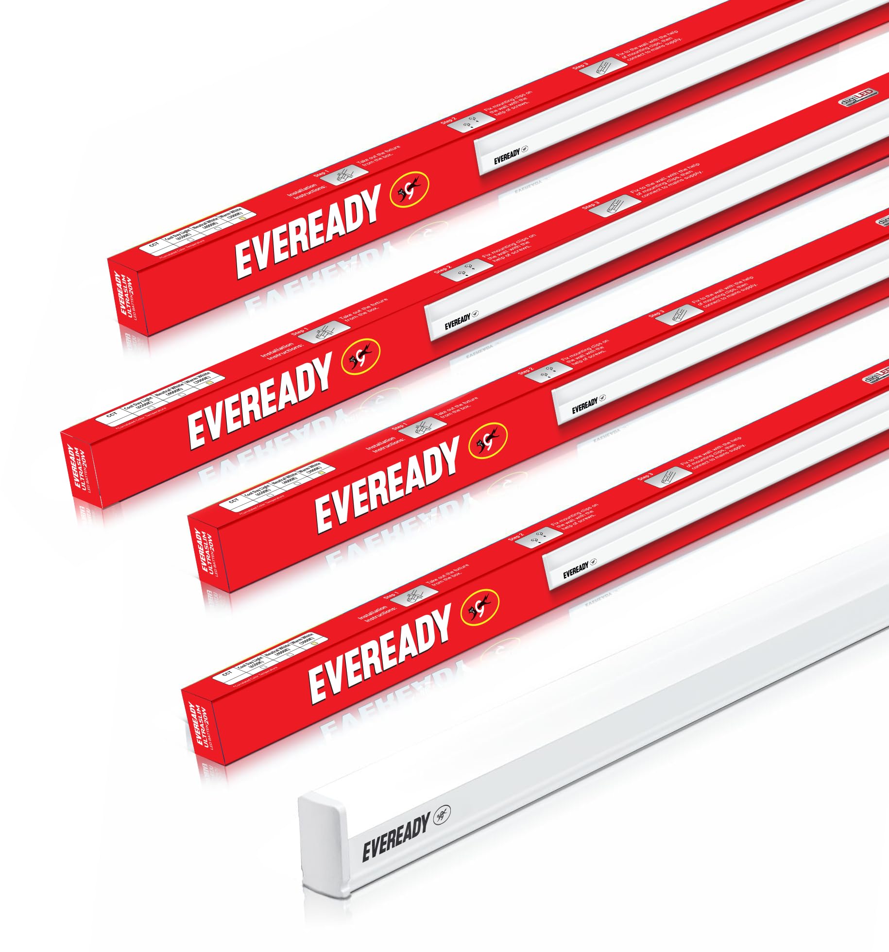 Eveready 20W Ultraslim Batten Pack of 4