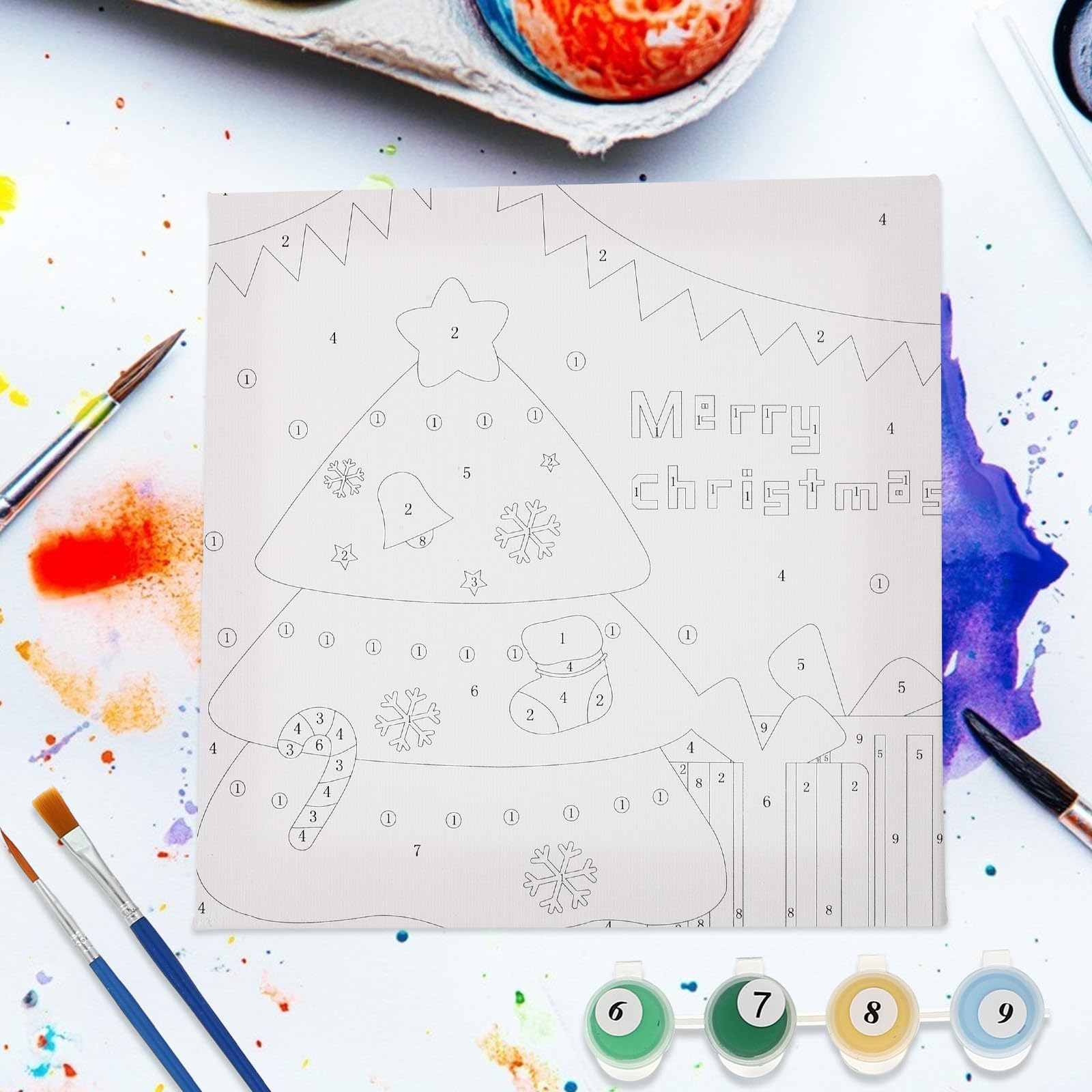BESPORTBLE 8 Boîtes Peinture Numérique de Noël pour Garçon et Filles, Kit