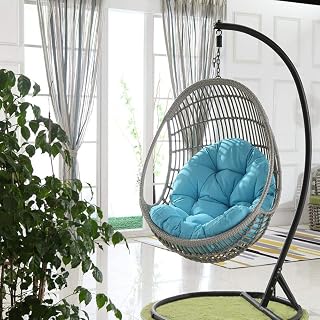 Columpio Colgante Silla Cojín Columpio Cesta Colgante Cojín de Asiento Espesar Huevo Colgante Hamaca Cojines de Silla para Colgar la Cesta Cojín de Respaldo Cojín de Lordosis sin Soporte- G