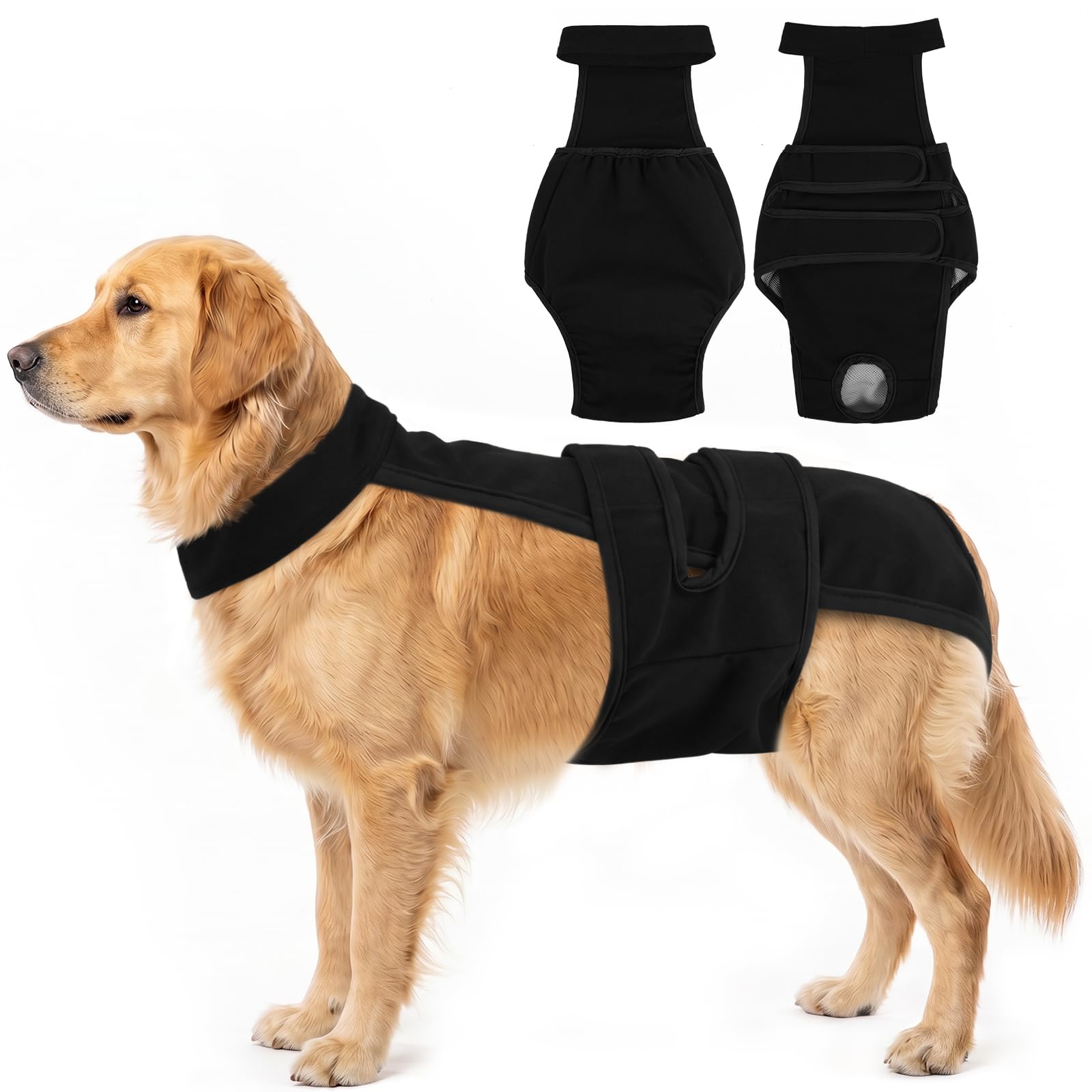 Lelepet Dog Nappies Female, Reusable Dog Period Diaper, Black XL
