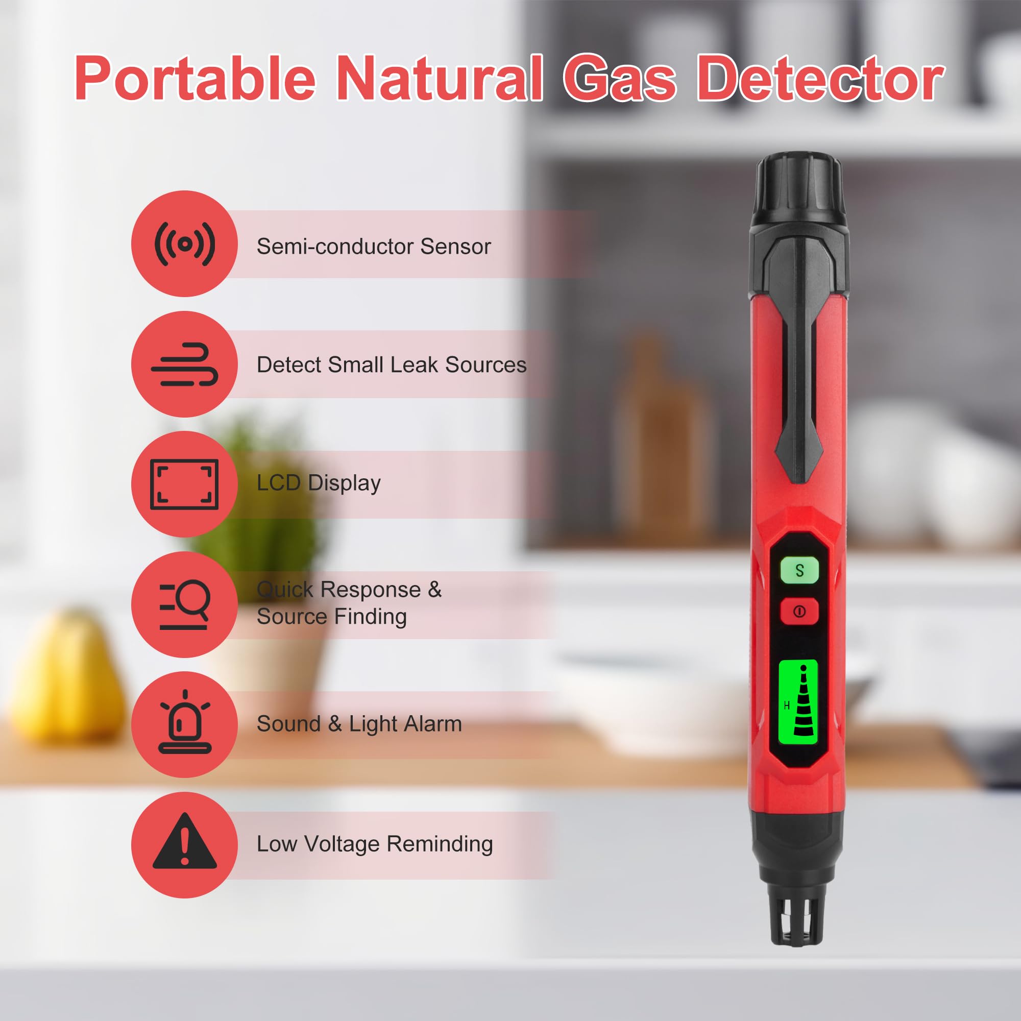 Portable Gas Detector & Alar, Koabbit Handheld Natural & Propane - View #7
