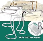 MEANHDAG Adjustable Washing Machine Washer Drain Hose Holder Hook, Laundry Tub Hose Guide Clip, Universal Utility Sink Hose Clamp, 304 Stainless Steel Sliver