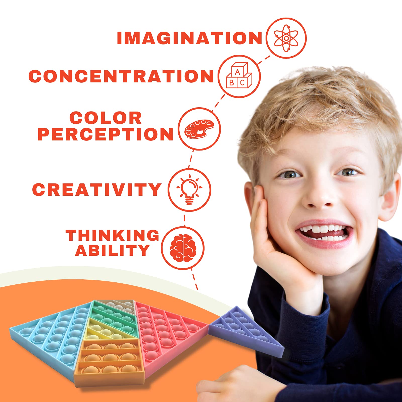 Buy Jollybo 7pcs Push It Pop Fidget Toys Set, Tangram Puzzle Popper