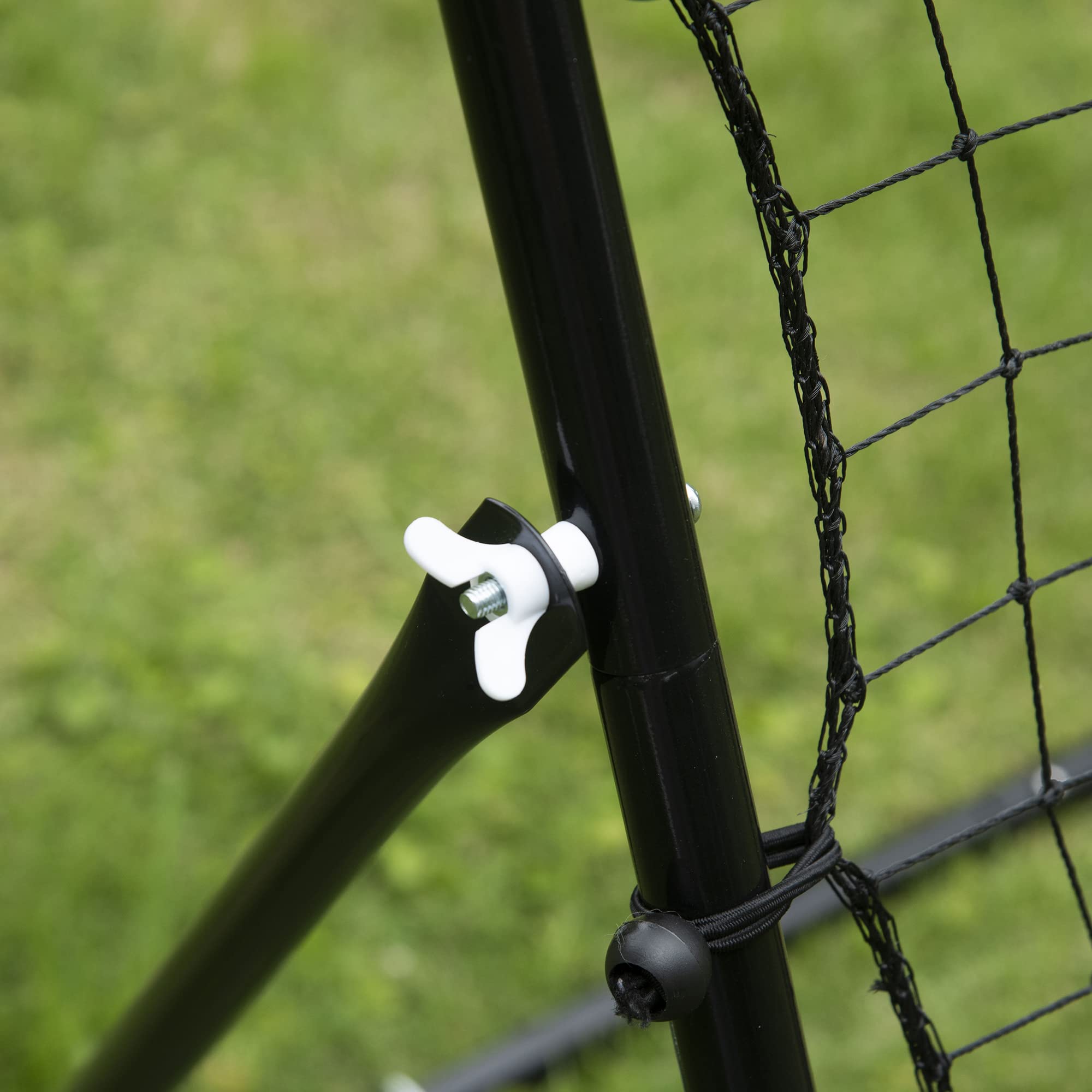 HOMCOM Filet de Rebond en métal avec Angle réglable 20 Cordes élastiques pour Football Tennis Handball 96 x 80 x 96 cm