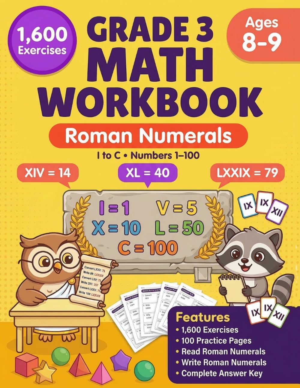 Grade 3 Multiplication Workbook: Math Practice Exercises for Ages 8–9 with Times Tables x1 to x12 | 1,600 Problems & Answer Key