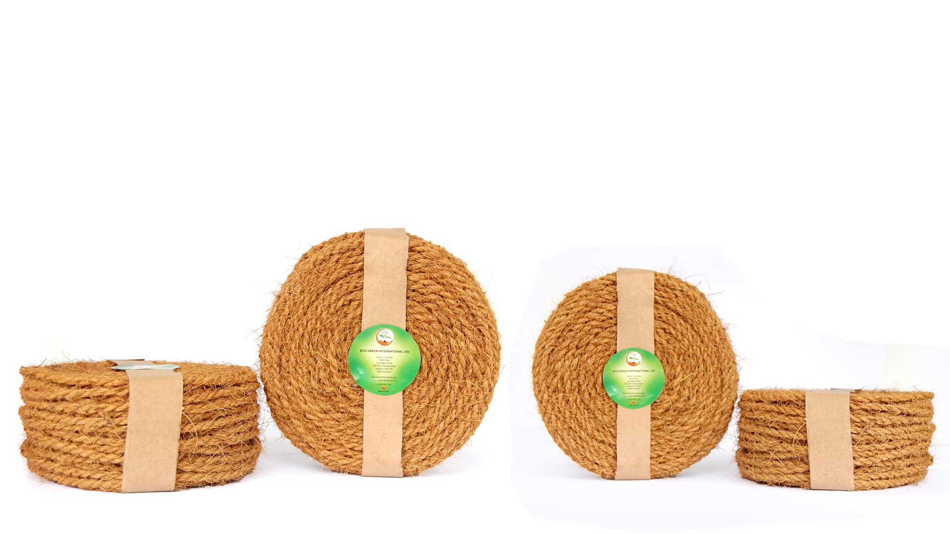 100% Eco-friendly 100M, 50M & 25M Twisted Handmade Coconut Coir Husk Fiber Ropes, Home Garden Plant Growing Support Coir Twisted Cord (100M)