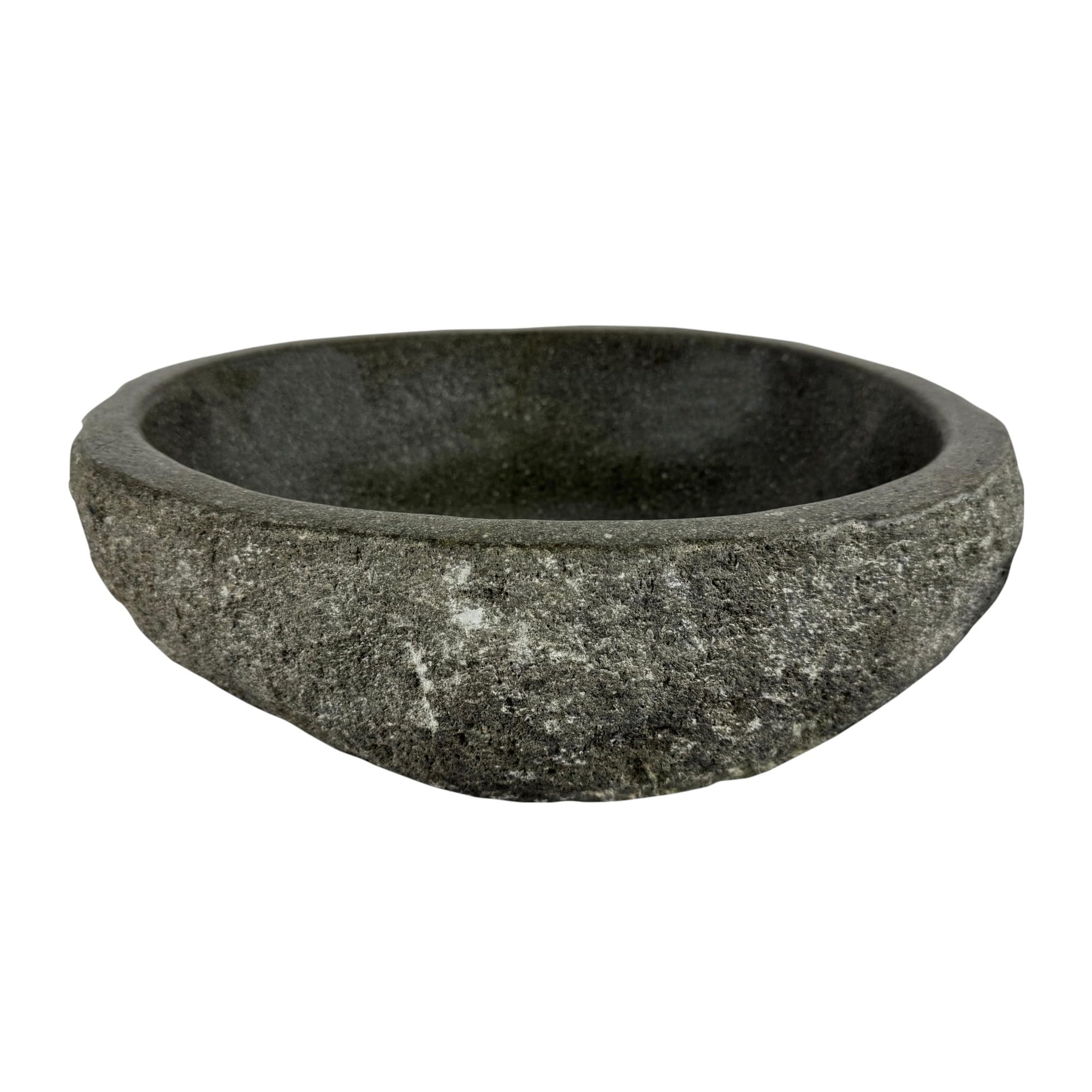 Lavabo Ovale en Pierre de Rivière - Pierre Naturelle - Évier de salle de bain - Vasque à Poser de Toilette - Brillant - Lave-mains moderne (Gris, 40-45x30-35cm)