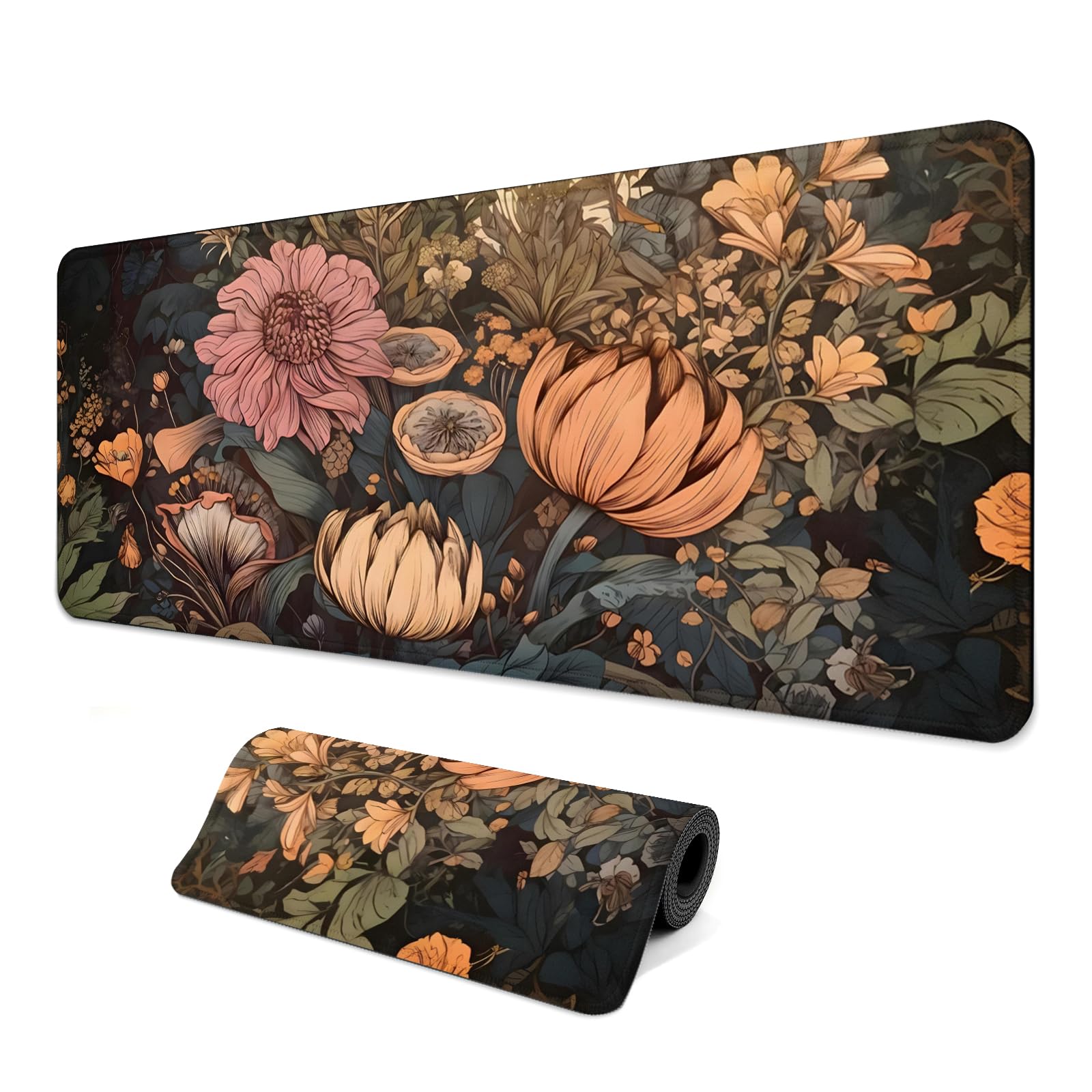 Gaming Mouse Pad with Anti-Slip Rubber Base, Extended Large Computer Mouse Mat with Stitched Edges, Long XL Anime Mousepad for Laptop and Keyboard,