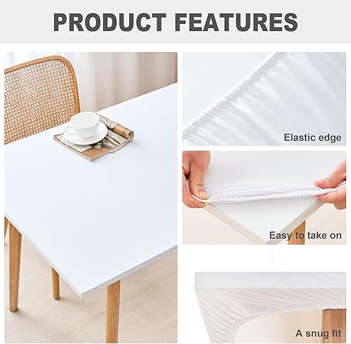 Miniatura 10 de Mantel redondo ajustado de elastano elástico con borde elástico, hojas de arce, mantel para fiestas, comedor, hogar, picnic, 60 pulgadas