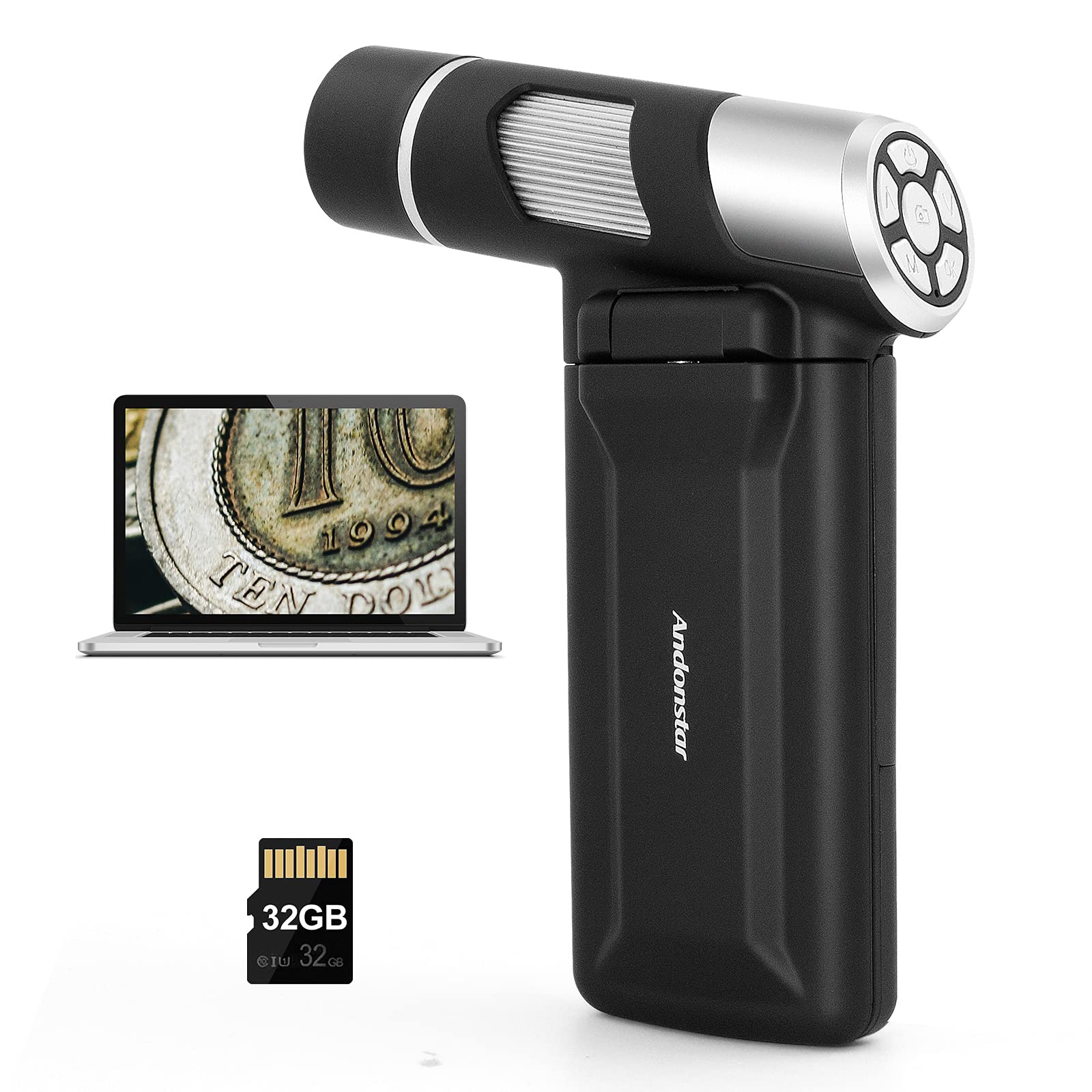 Andonstar AD203 Pocket Microscope with 4 inch Screen for Kids and