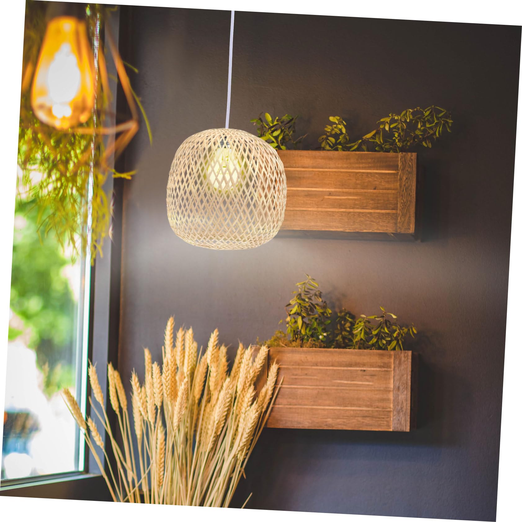 Amazon.co.jp: BUTIFULSIC 竹製ランプシェード 安定構造 明るさ調整