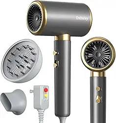 Secador De Cabelo Iônico Com Difusor E Concentrador, Secador Potente De 1875 W Com Secagem Rápida, Temperatura Constante, Secador De Cabelo Compacto E Leve Para Salão De Beleza Em Casa E Em