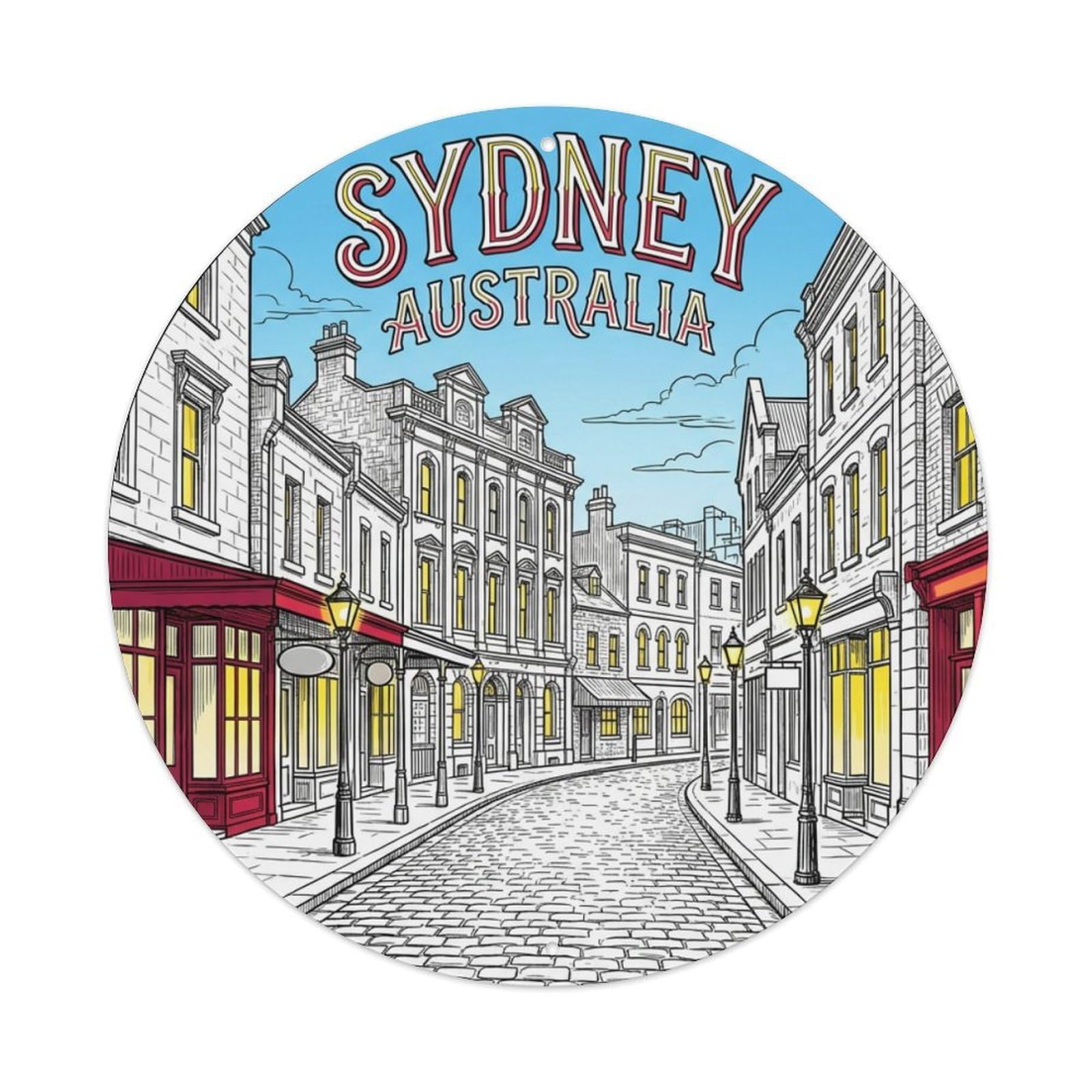 Vintage Travel Sydney Australia Wonder Metal Tin Sign