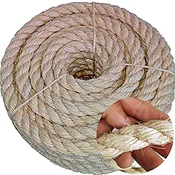 Corda de Sisal Natural, 20mm de Espessura, 20 Metros, para Artesanato e Decoração