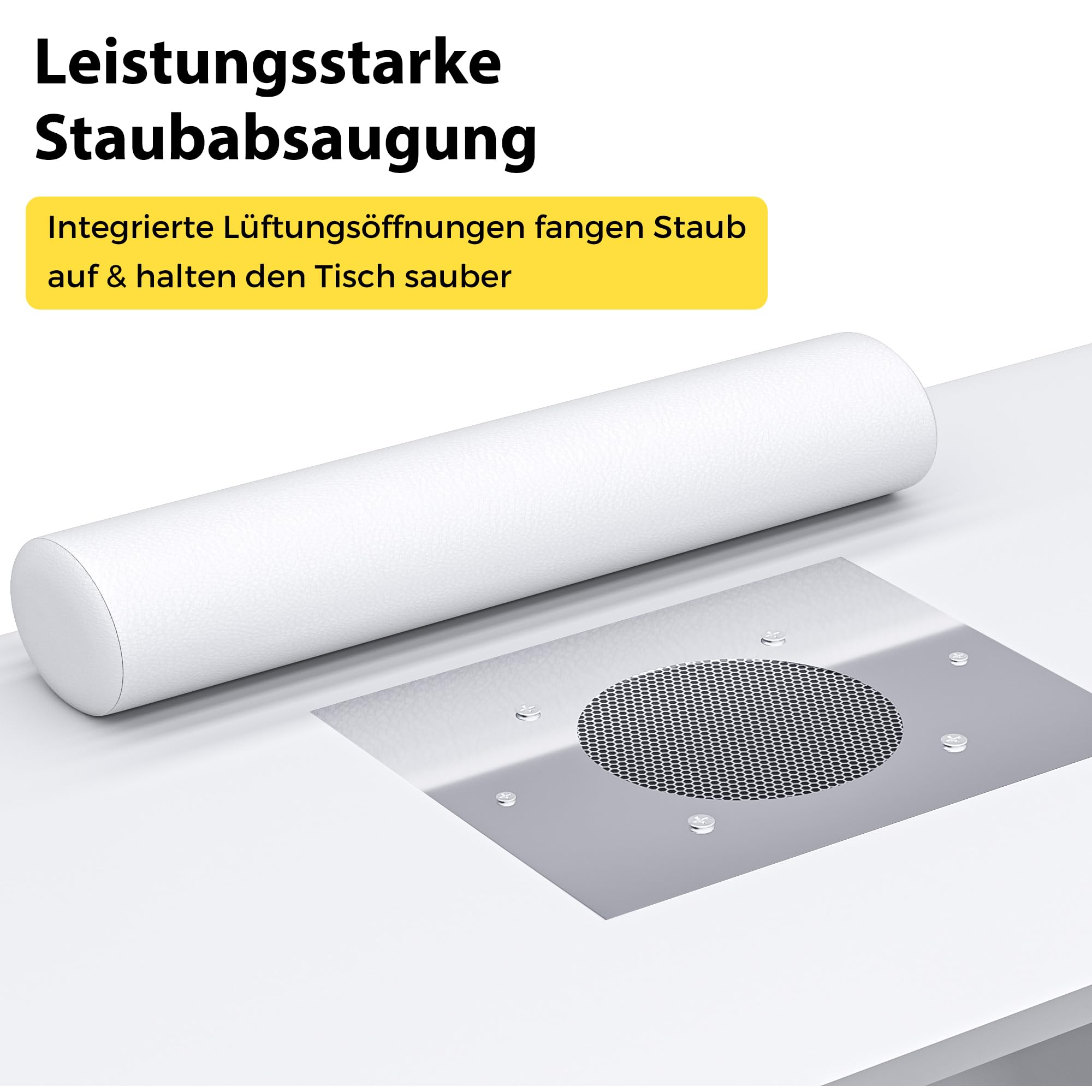 Nageltisch mit Staubabsaugung, Stabiler Manikürtisch mit 3 Schubladen, 3 Schränken, 4 Staubsaugerbeuteln, Handauflage, Profi Nagelstudio Tisch für Maniküre & Nageldesign, Weiß