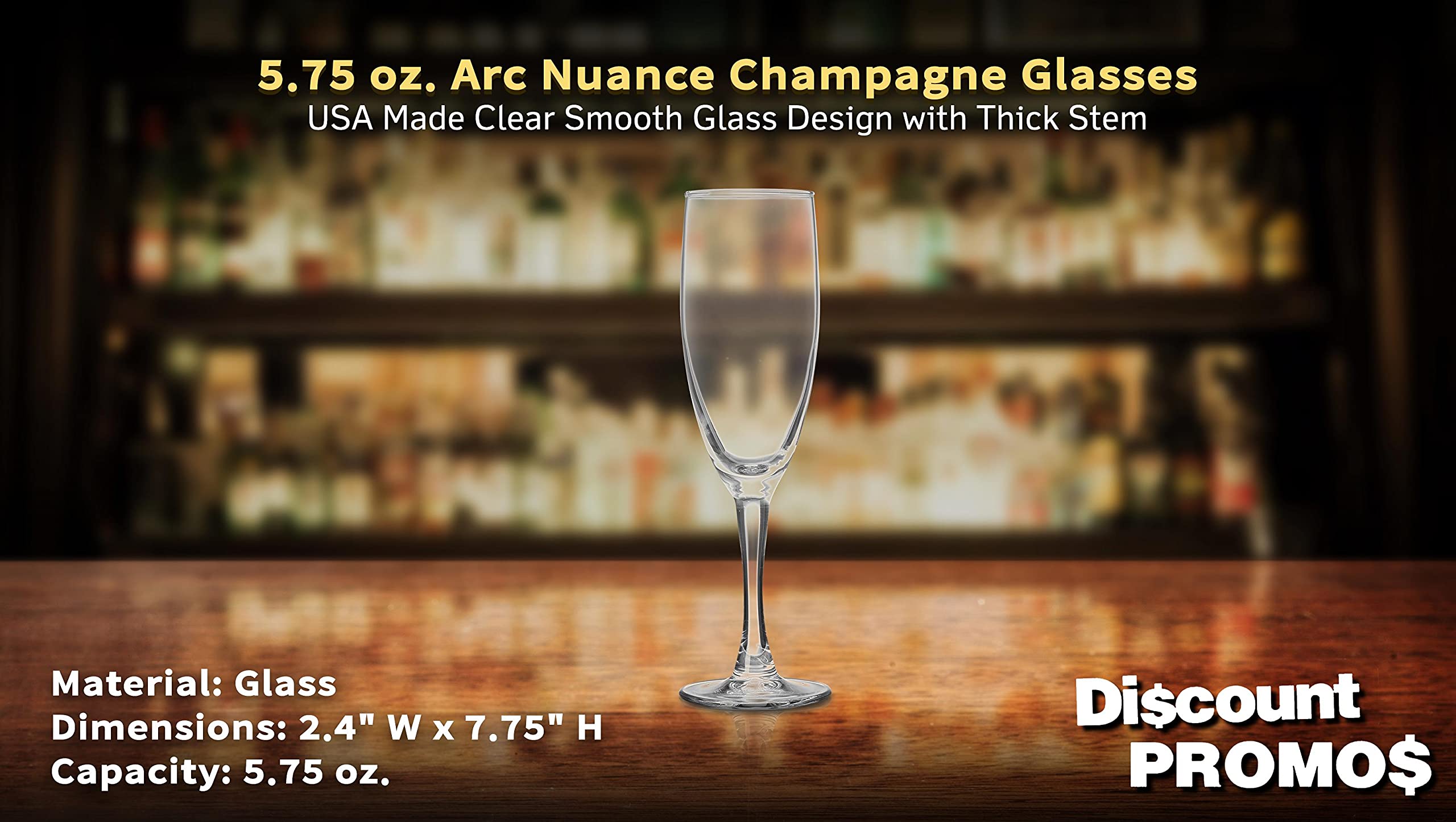 JOLLY CHEF 24-Pack Clear Plastic Champagne Flutes - 9 Oz Stemless Disposable Party Glasses