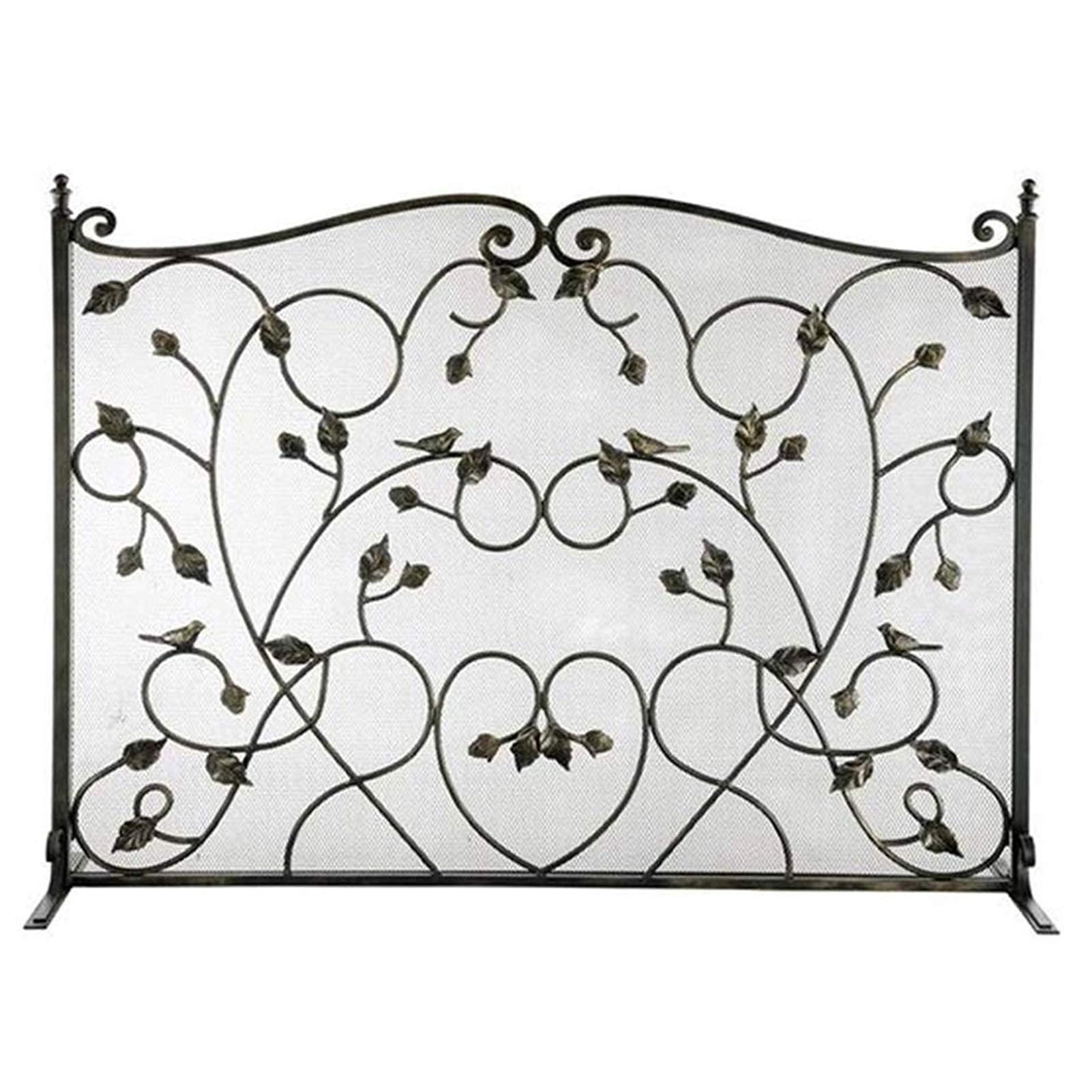 Schermi per camini Rami realistici Decorazione Schermo per camini Piatto, Protezione per focolare Country Fireguard per la casa, Recinzione per bambini con parascintille ad arco per esterni (Colore: N