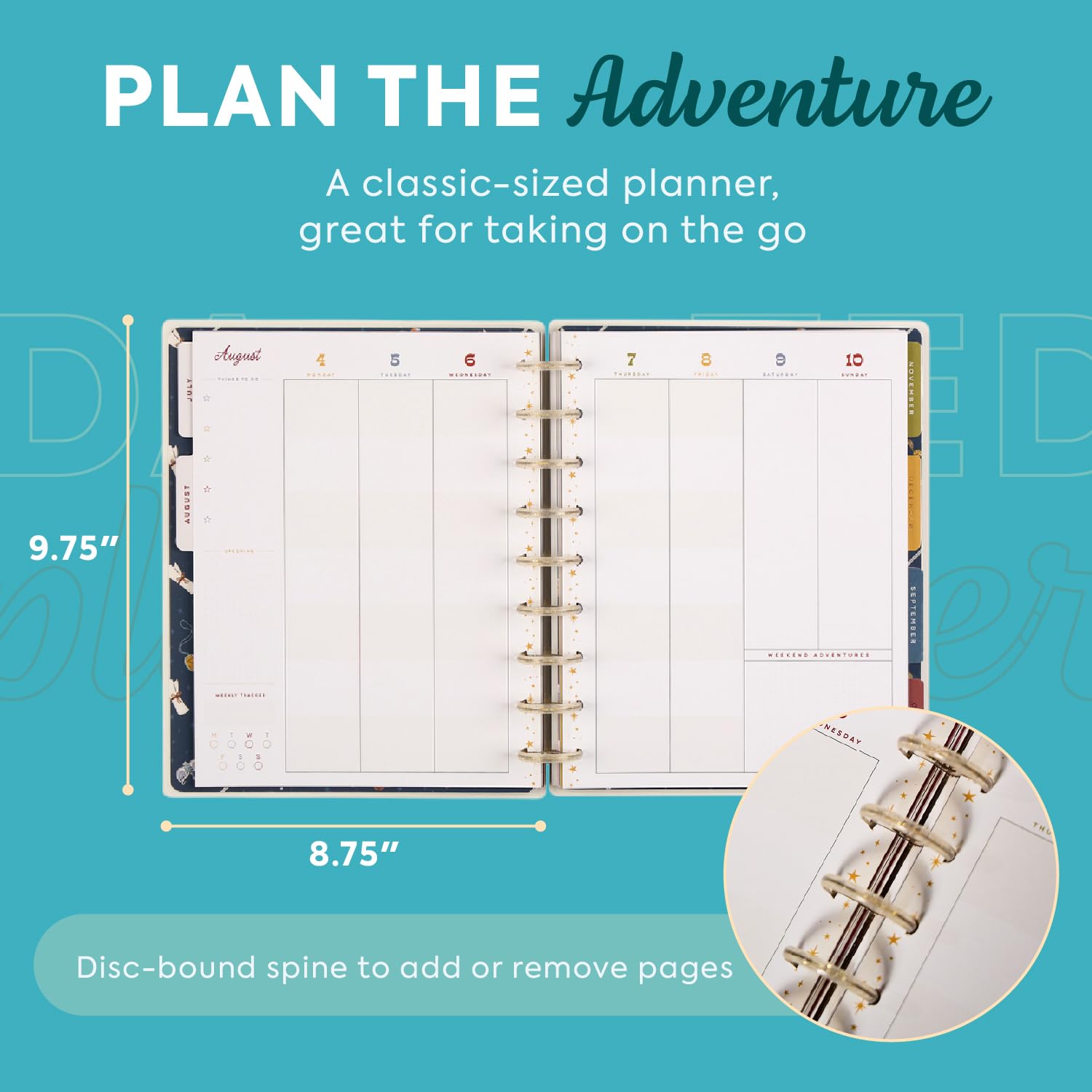Happy Planner, agenda Harry Potter, 12 mesi luglio 2025-giugno 2026, formato classico, layout per studenti, ritorno a Hogwarts
