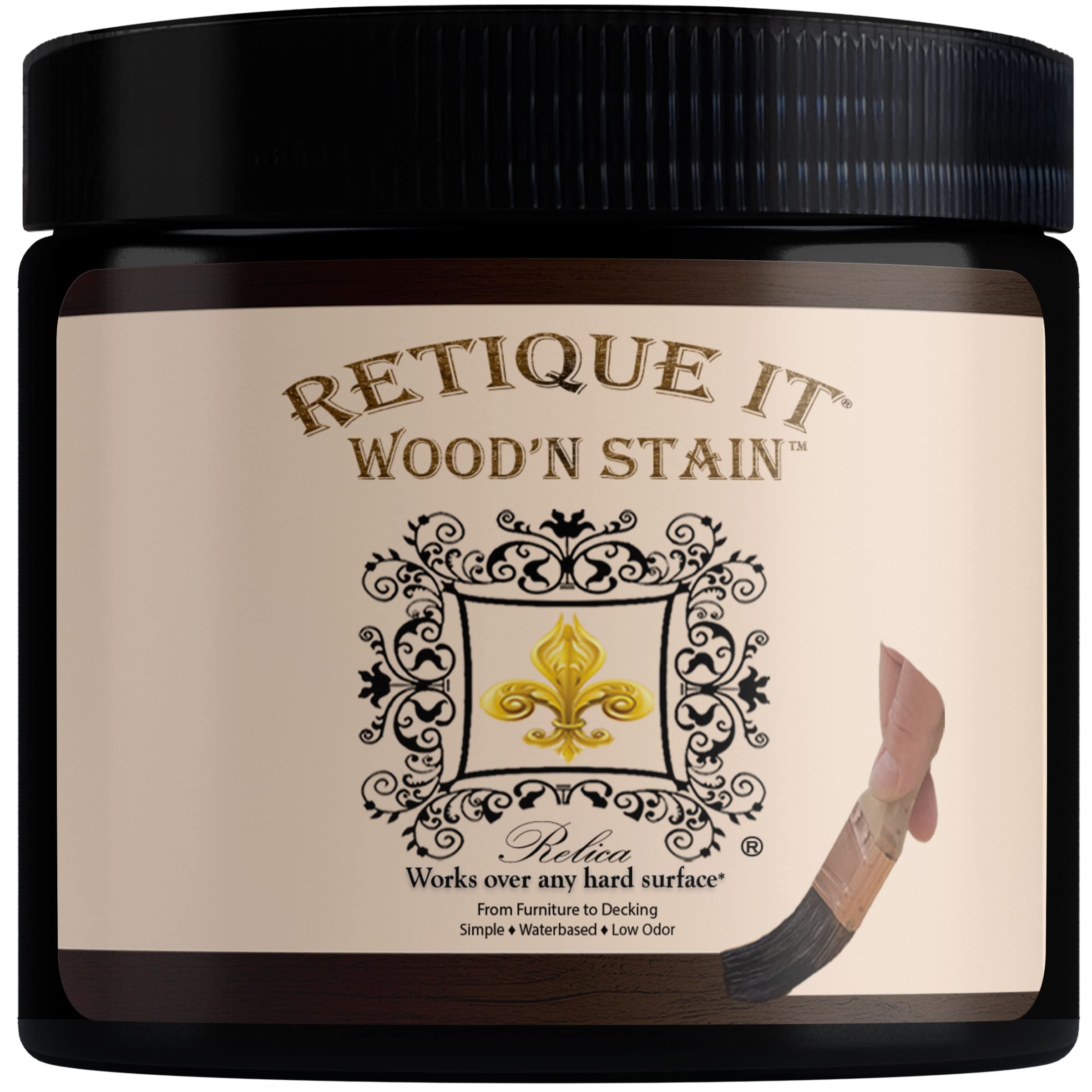 Retique It Wood'nStain Liquid Wood Gel Stain for Furniture, Cabinets, Flooring, Cement, Front, Garage Doors Even Decking, 16 oz (Pint), 91 Java, 16 Ounce