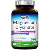 Innate Vitality Magnesium Glycinate 400mg, Non Buffered & High Absorption Magnesium Supplement for Sleep, Relaxation, Heart & Bone Health for Men & Women, Non-GMO, No Gluten, 240 Vegan Capsules