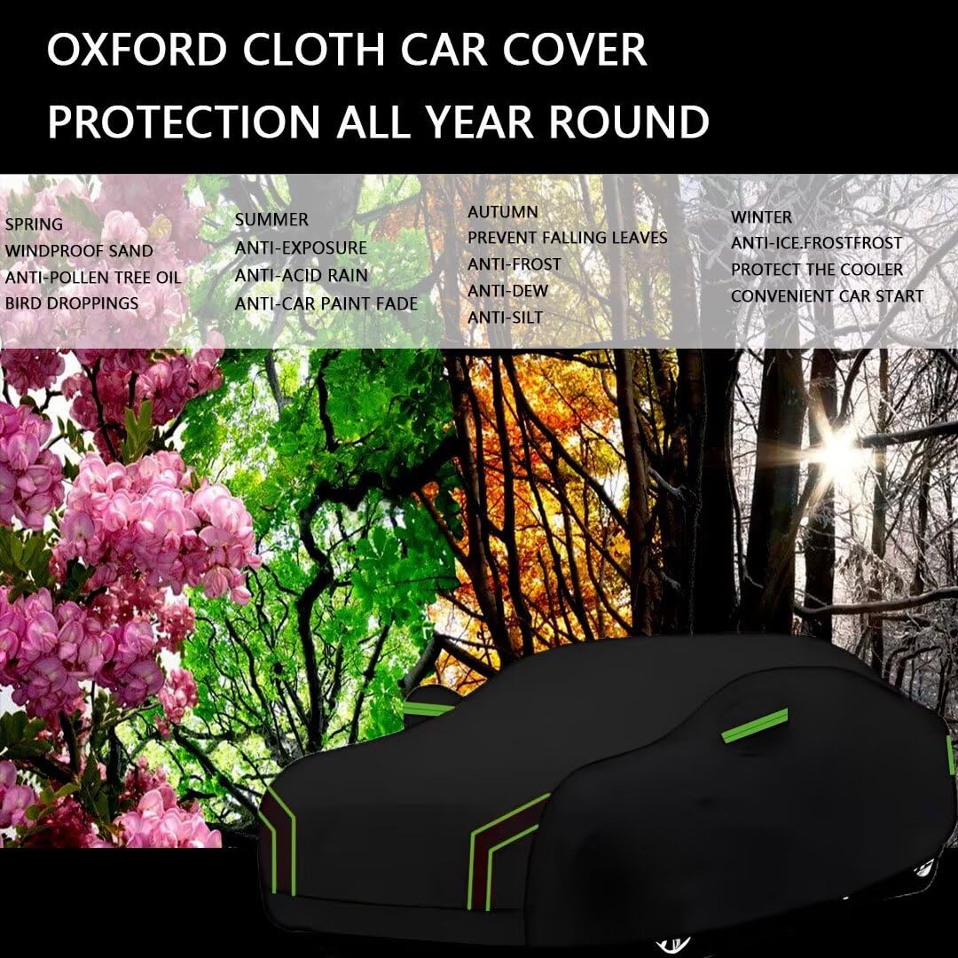 genérico Funda Coche Impermeable Compatible con BMW 3 Series F34 GT 2013-2016, Cubierta de Coche a Prueba de Viento/Nieve (Black Green)