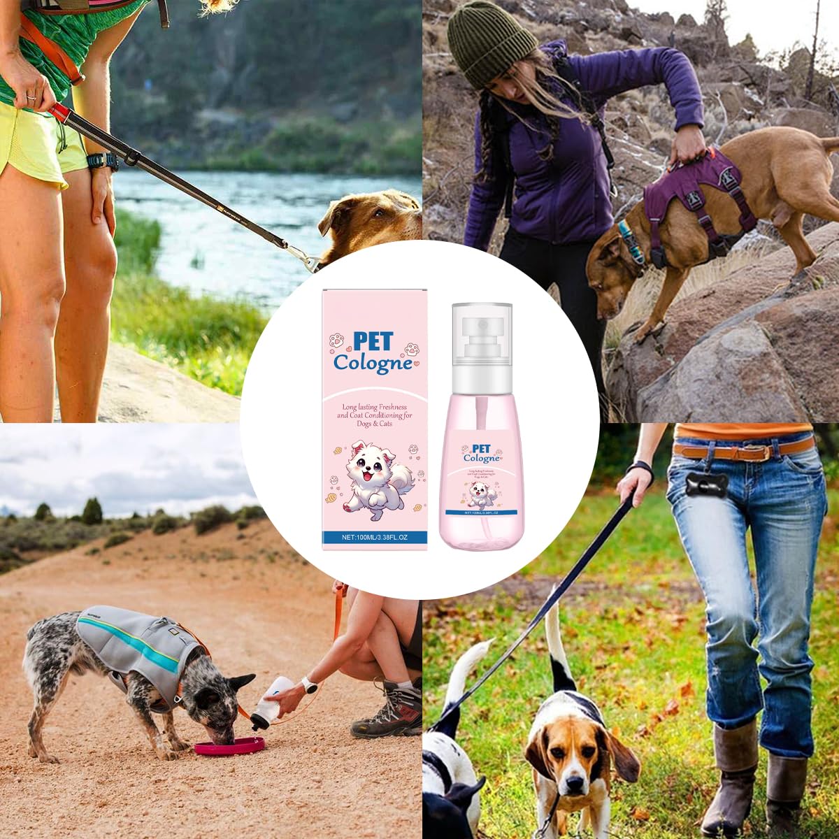 Comioke Hundeparfüm, Parfüm für Hunde & Katzen, Hundeparfüm Spray, Parfum für Hunde und Katzen, Langanhaltendes Deodorant - 100 ml