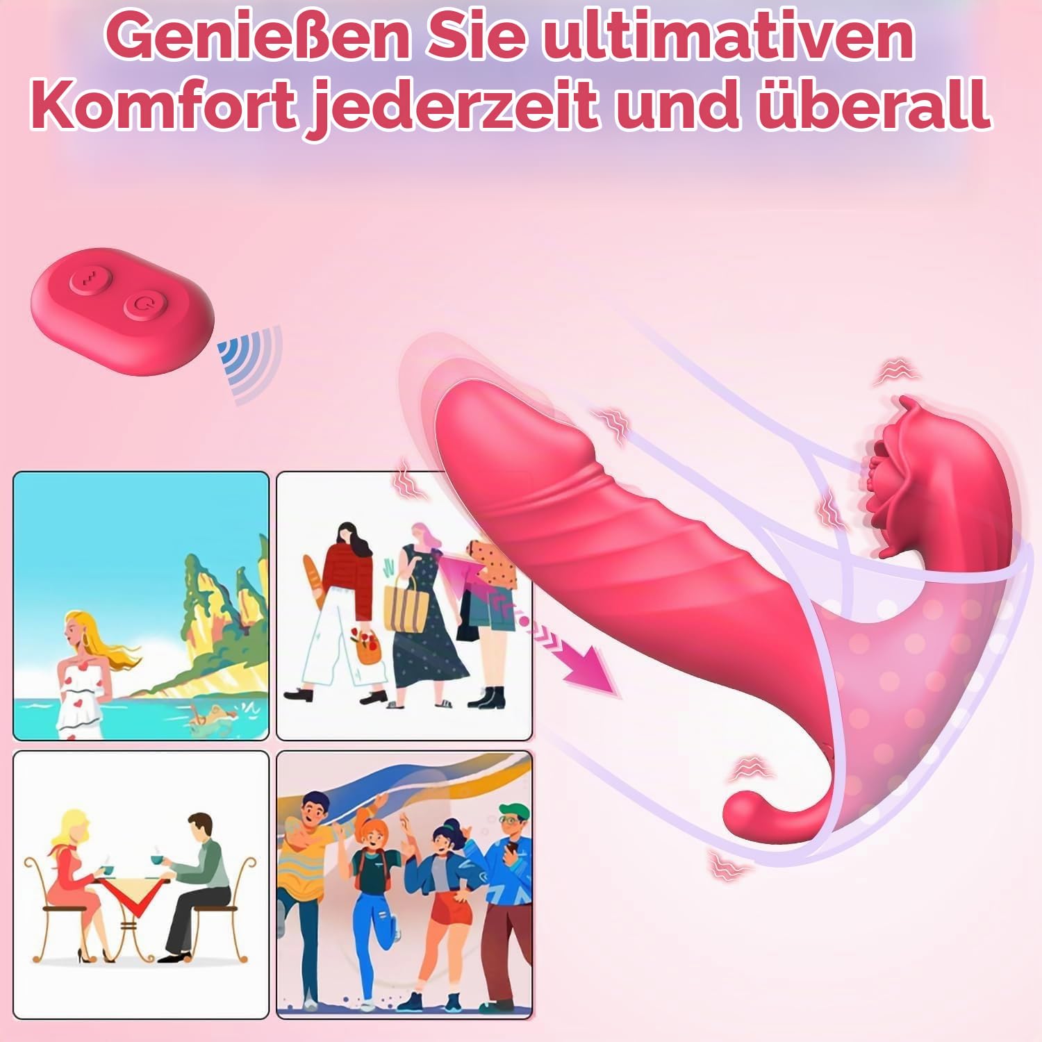 3 IN 1 Silikon Tragbarer Zunge Vibratoren für Sie G-Punkt Klitoris Paar Vibratoren mit 9x9 einstellbar Vibrationsmodi Analvibrator-Stimulator Dildo für frauen Brustwarzen Klitoris Sexspielzeug