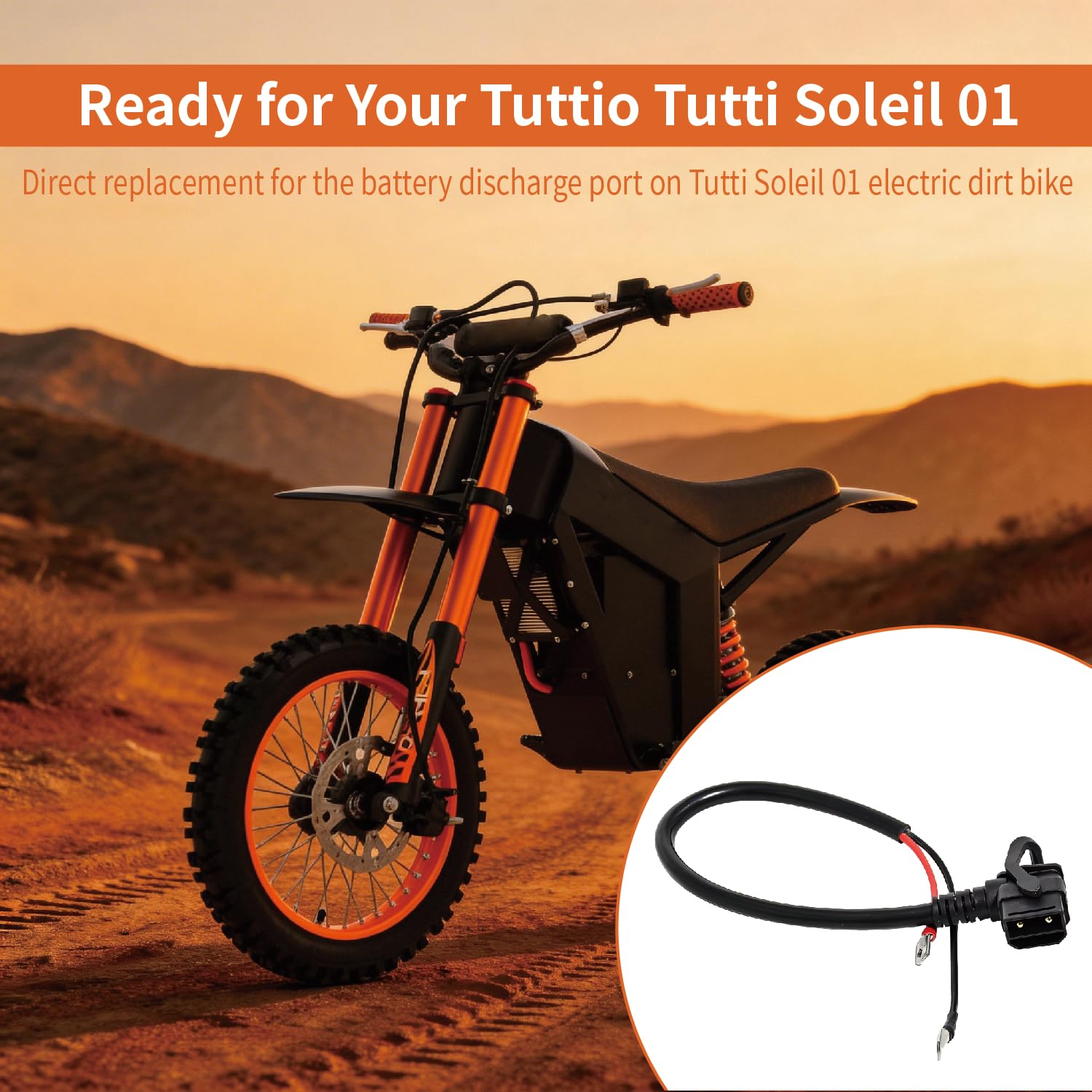 Spark-Proof Battery to Discharge Port Connector Compatible with Tuttio Soleil 01 E-Dirt Bike