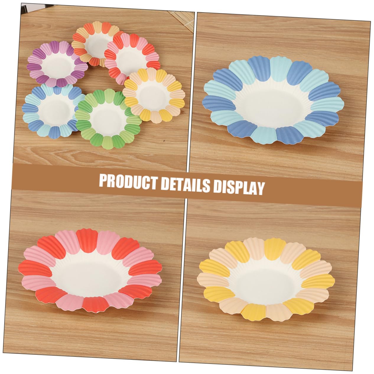 Alipis Piatti di Carta Usa e Getta a Forma di Fiore per Snack e Popcorn, 150 Pezzi Leggeri e Resistenti per Feste All'aperto e Tavoli Dolci